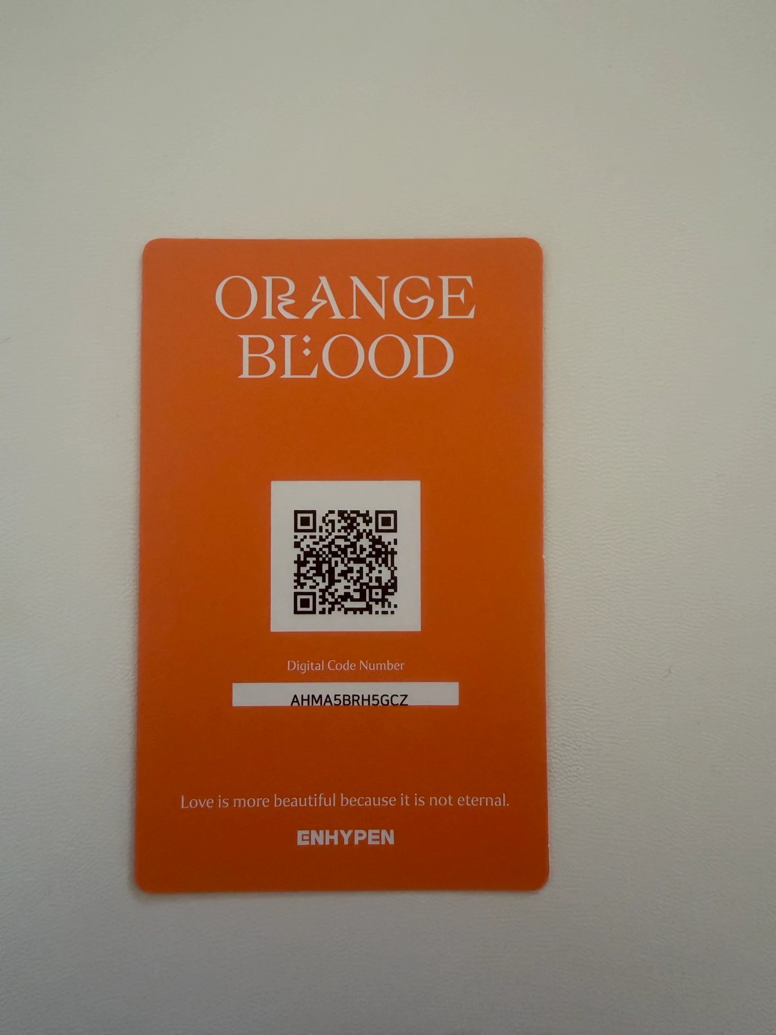 ENHYPEN ENHYPEN - ORANGE BLOOD Album weverse album version korean album album photocard qr card listing photo 2