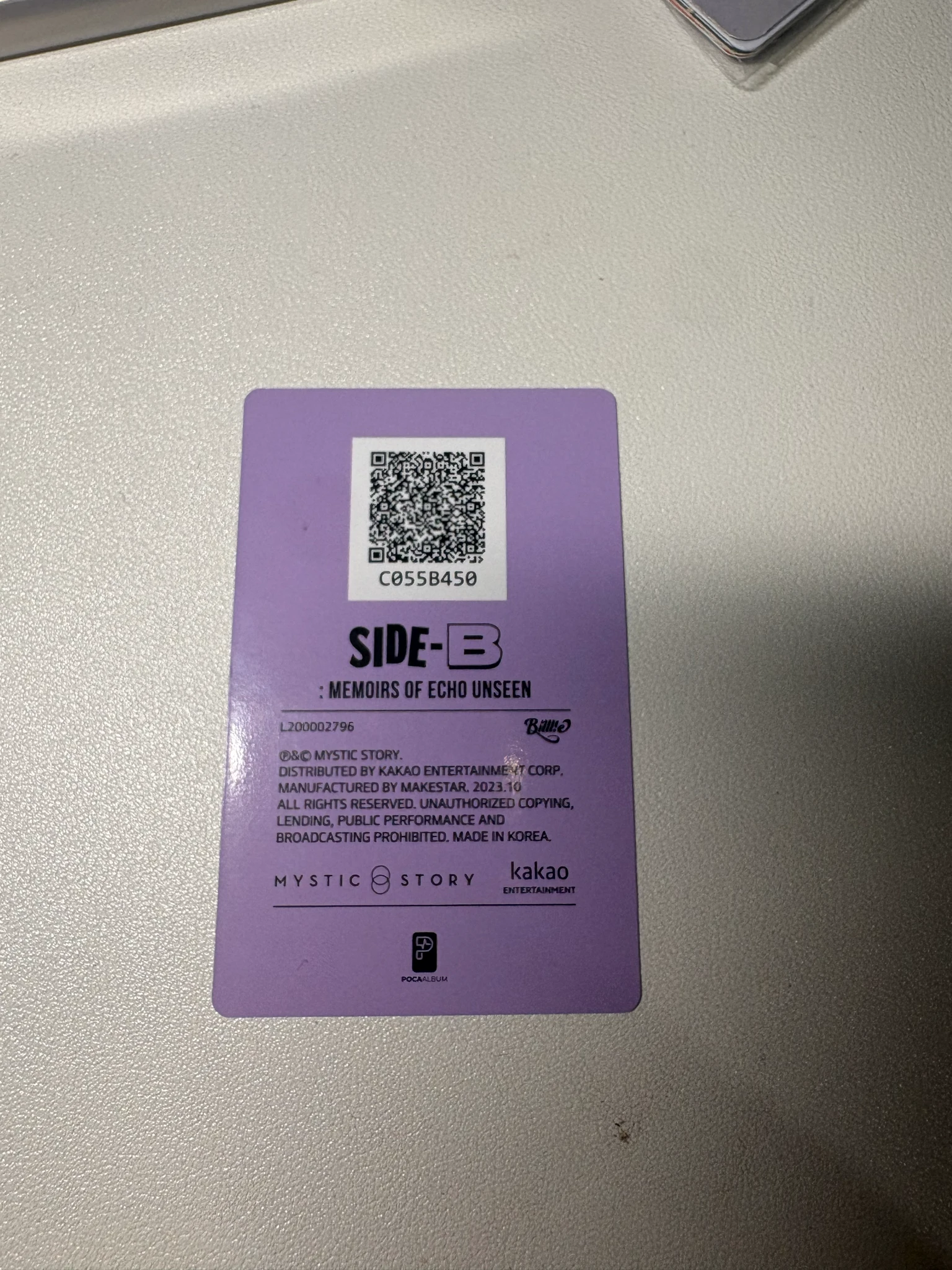 Billlie Siyoon Billlie - Siyoon - side-B : memoirs of echo unseen Album qr card listing photo 2
