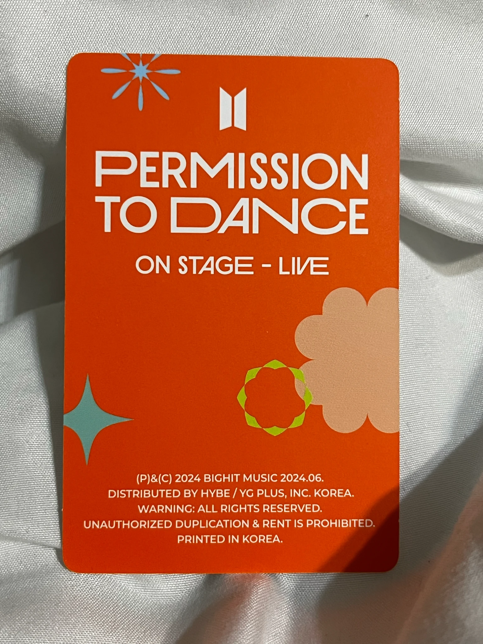 BTS Jin BTS-Jin-Album-Permission to Dance Live Album listing photo 2