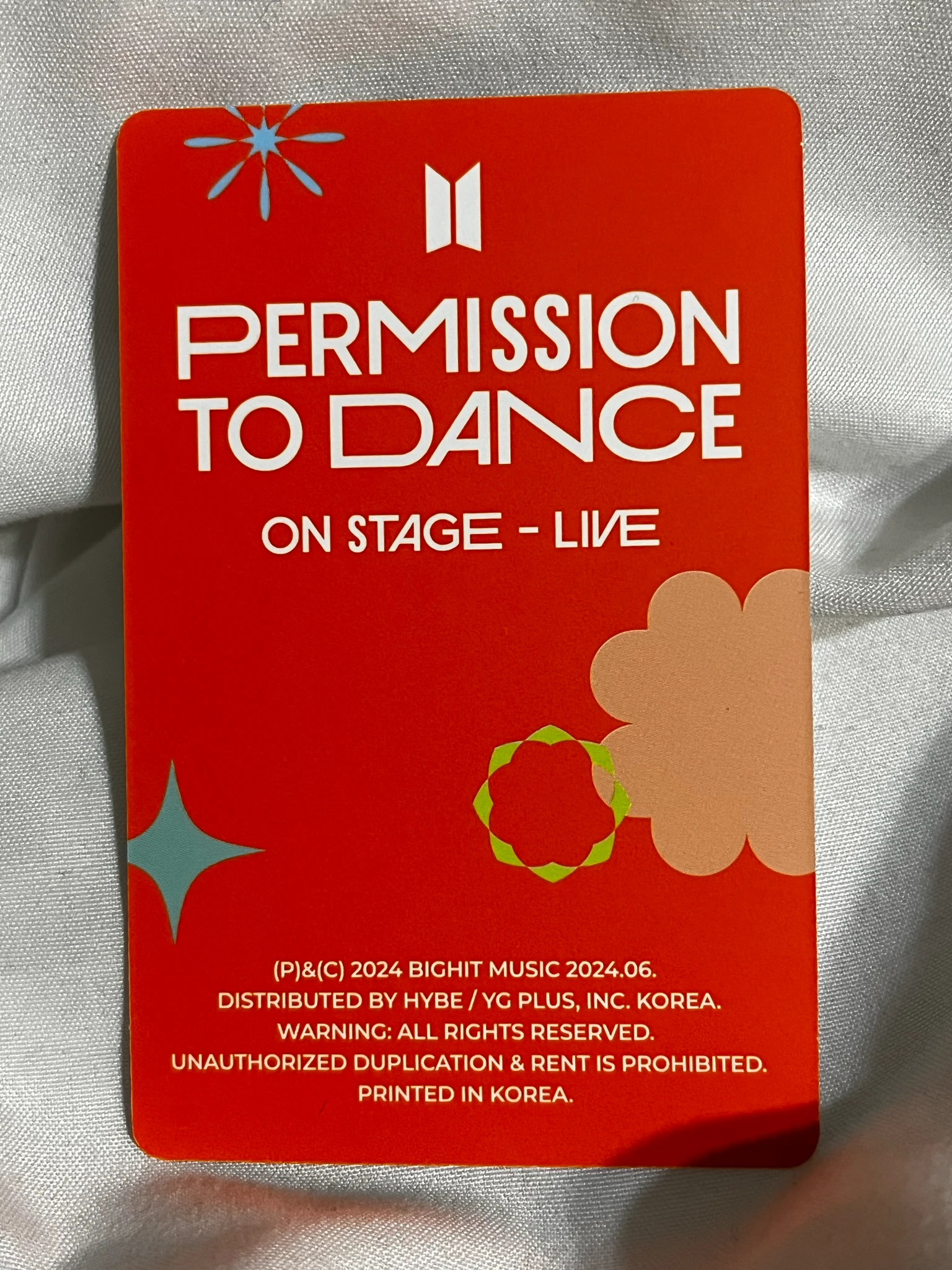 BTS j-hope BTS-J-HOPE-Album-Permission to Dance Live Album listing photo 2