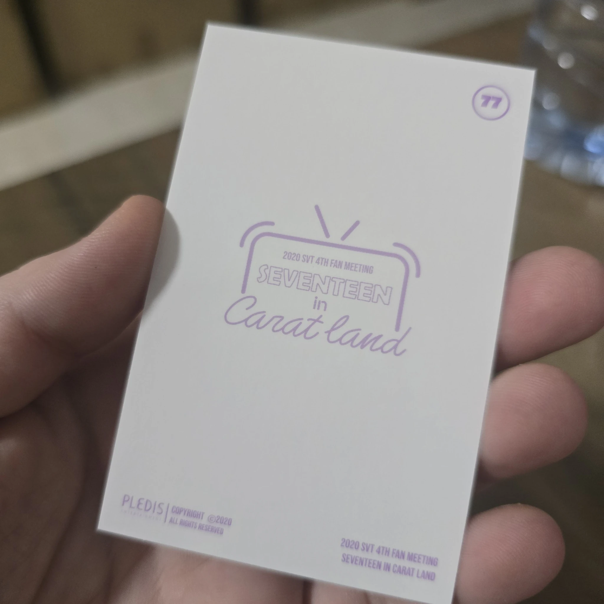 SEVENTEEN Vernon SEVENTEEN - Vernon - 2020 4TH SVT IN CARATLAND  Event trading card listing photo 2