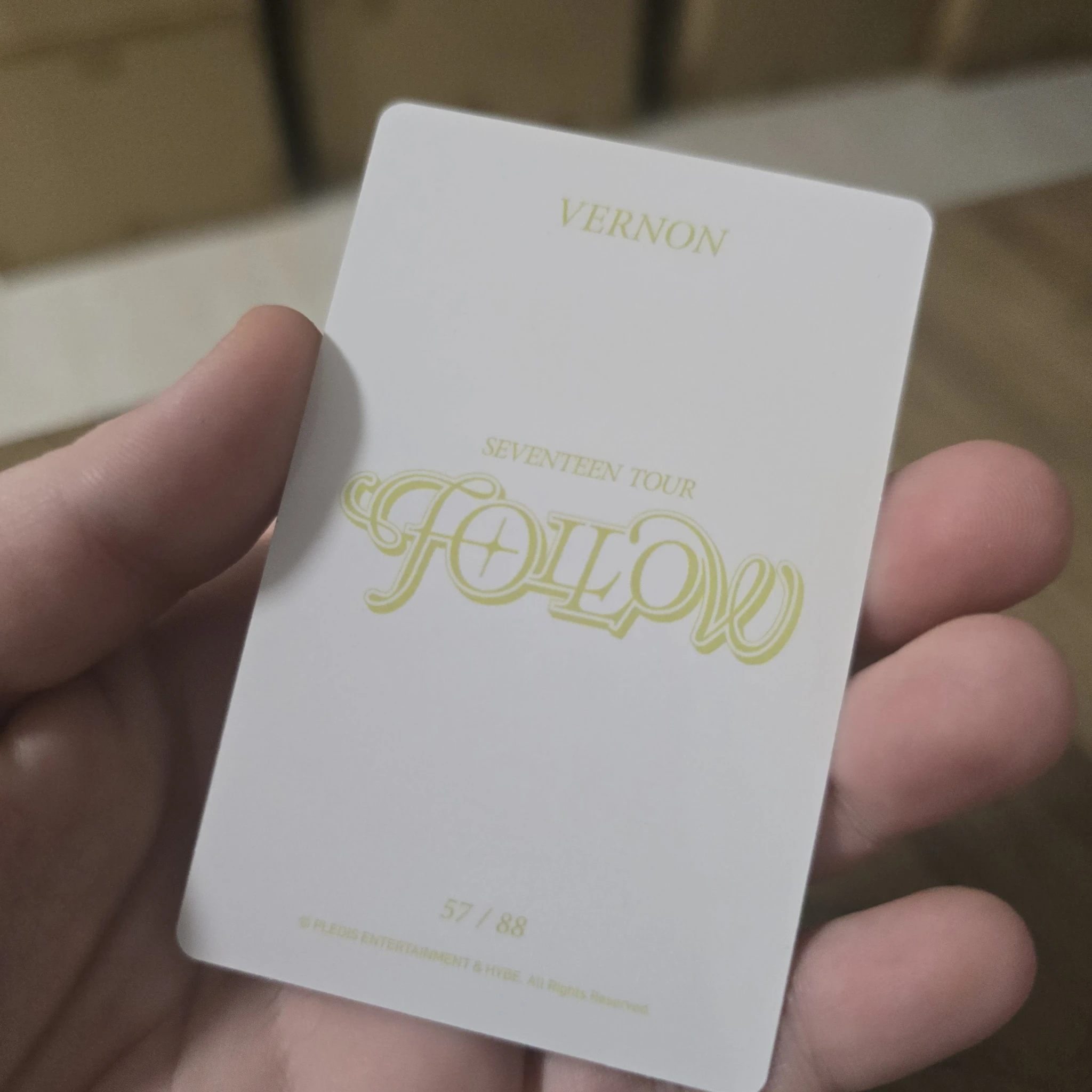 SEVENTEEN Vernon SEVENTEEN - Vernon - [Follow] Tour Event trading card listing photo 2
