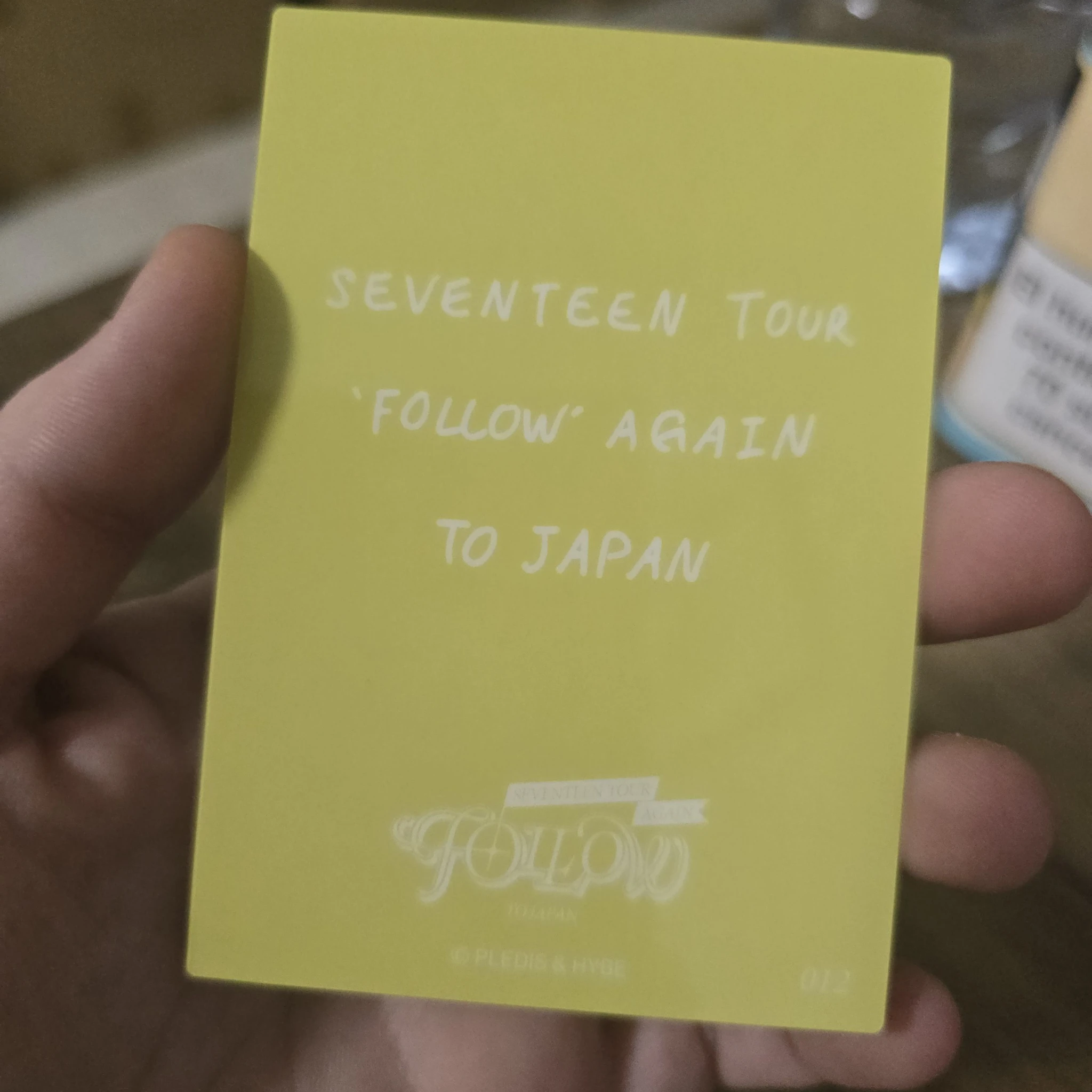 SEVENTEEN Vernon SEVENTEEN - Vernon - [FOLLOW AGAIN] TOUR Event trading card japan listing photo 2