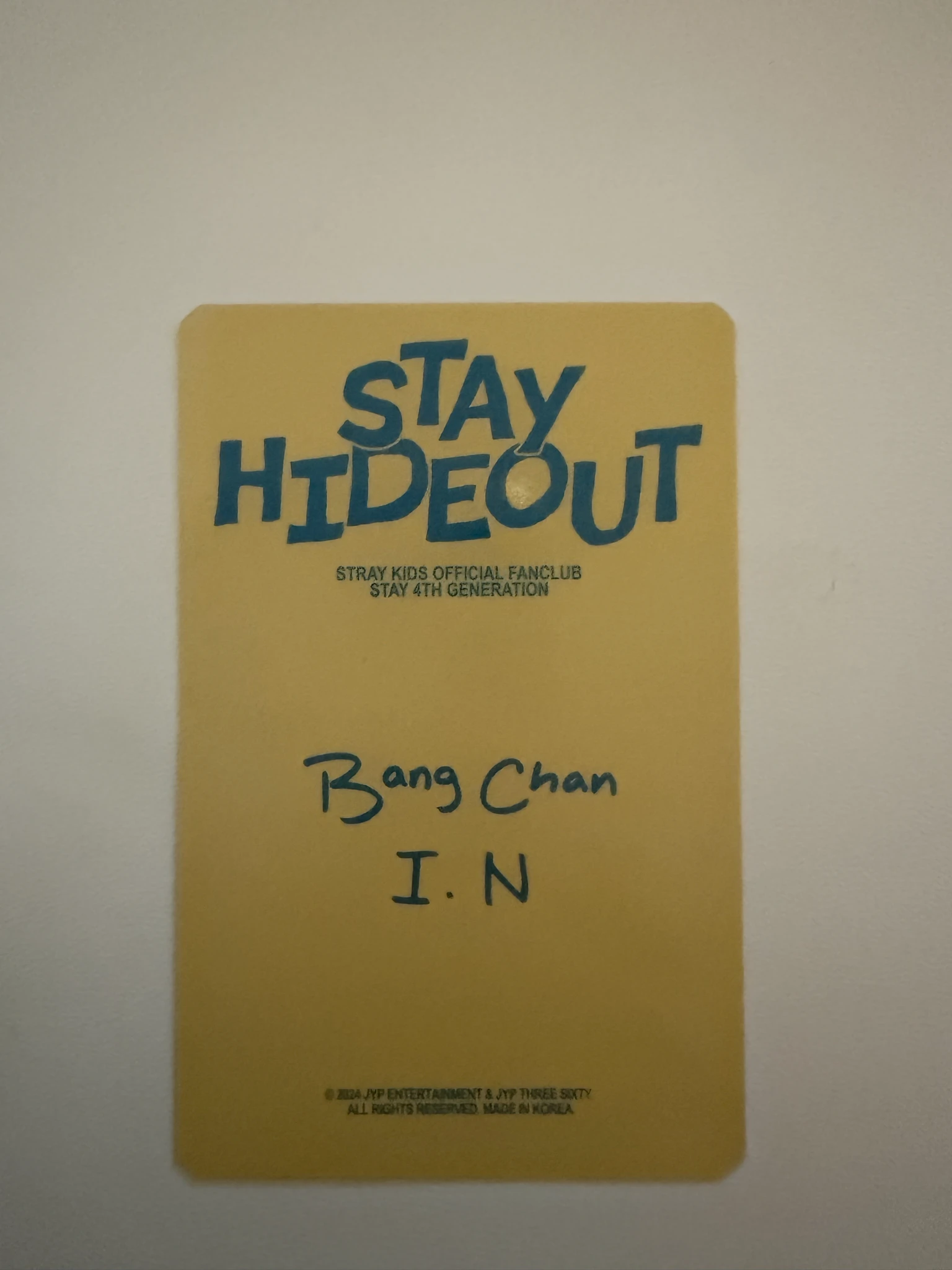 Stray Kids Stray Kids - Bang Chan & I.N - STAY Hideout Official Fan Club 4th Gen Other photocard set listing photo 2