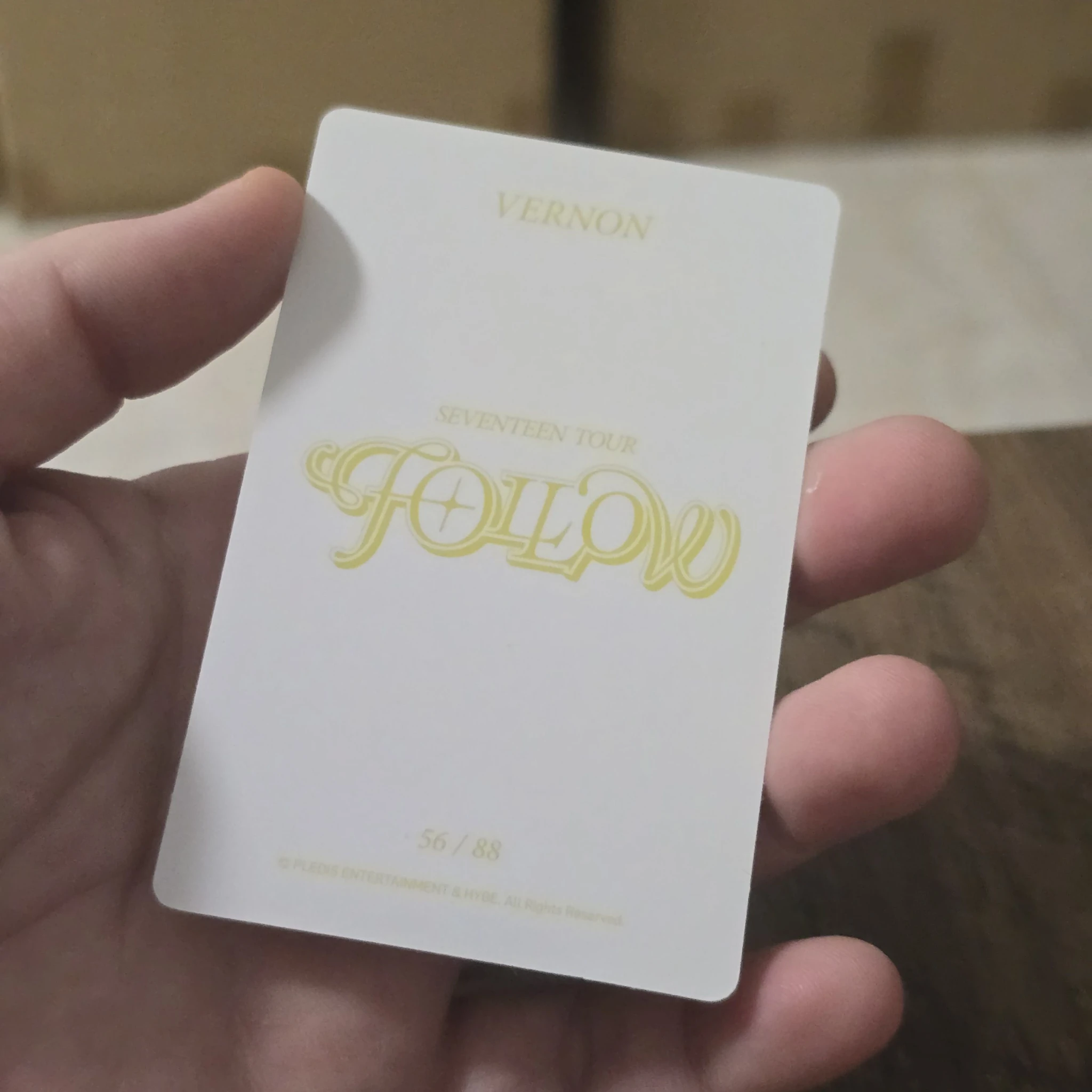 SEVENTEEN Vernon SEVENTEEN - Vernon - [Follow] Tour Event trading card listing photo 2