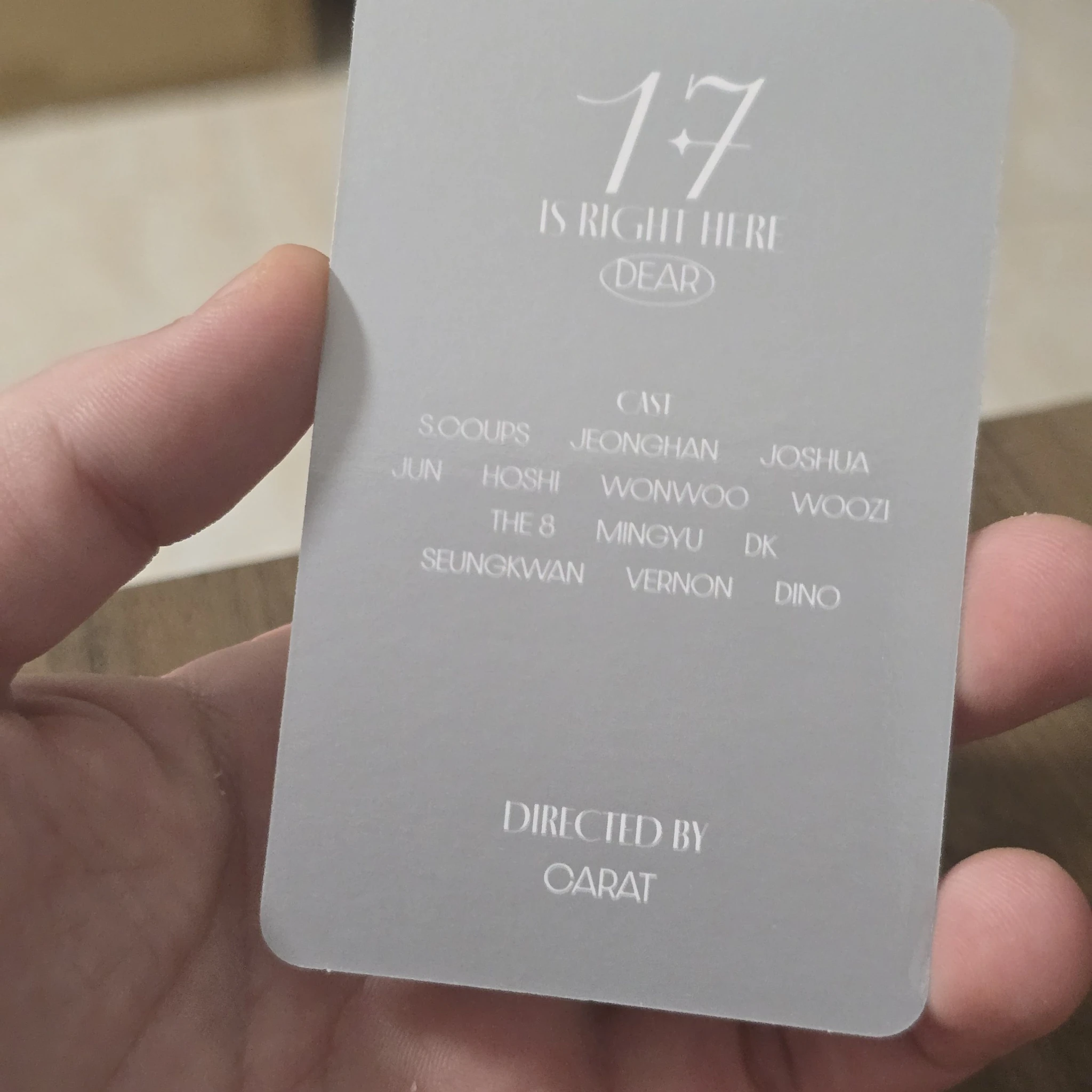 SEVENTEEN Vernon SEVENTEEN - Vernon - 17 IS RIGHT HERE Album album photocard dear version listing photo 2