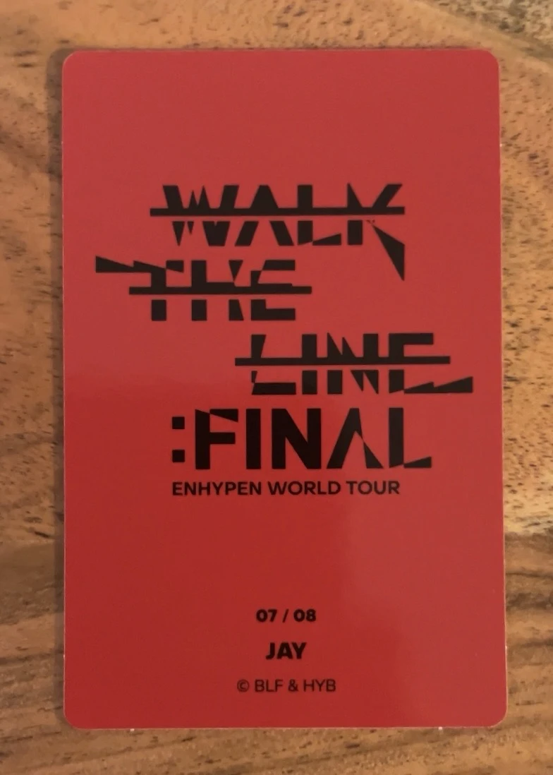 ENHYPEN Jay ENHYPEN - Jay - 'WALK THE LINE' World Tour Event merch photocard trading card the final listing photo 2