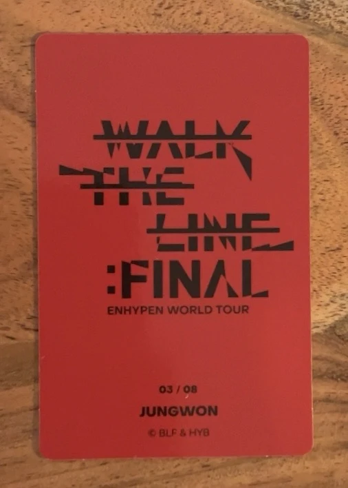 ENHYPEN Jungwon ENHYPEN - Jungwon - 'WALK THE LINE' World Tour Event trading card merch photocard the final listing photo 2