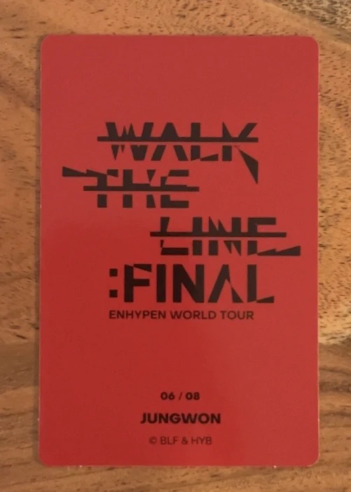ENHYPEN Jungwon ENHYPEN - Jungwon - 'WALK THE LINE' World Tour Event trading card merch photocard the final listing photo 2