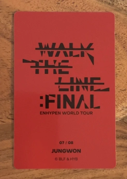 ENHYPEN Jungwon ENHYPEN - Jungwon - 'WALK THE LINE' World Tour Event trading card merch photocard the final listing photo 2