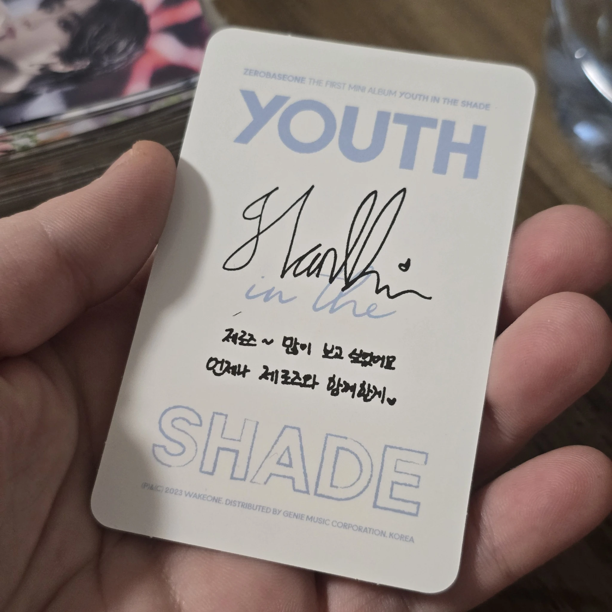 ZEROBASEONE Hanbin ZEROBASEONE - Hanbin - Youth in the Shade Album YOUTH VER. B album photocard YOUTH listing photo 2