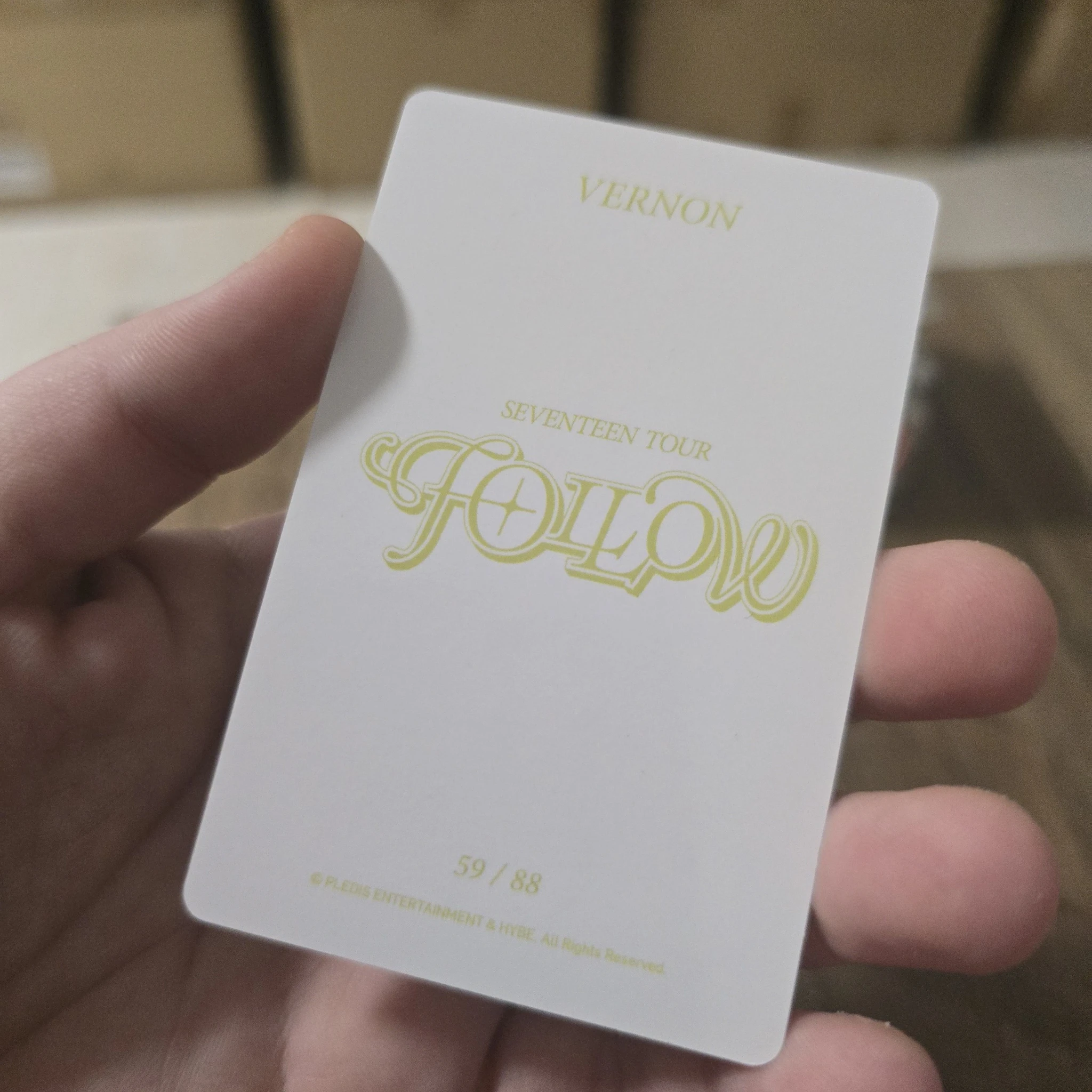 SEVENTEEN Vernon SEVENTEEN - Vernon - [Follow] Tour Event trading card listing photo 2