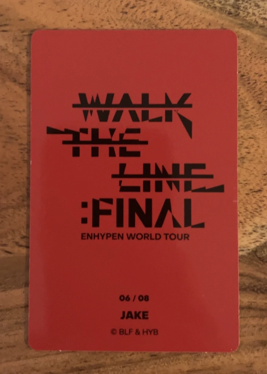 ENHYPEN Jake ENHYPEN - Jake - 'WALK THE LINE' World Tour Event trading card merch photocard the final listing photo 2
