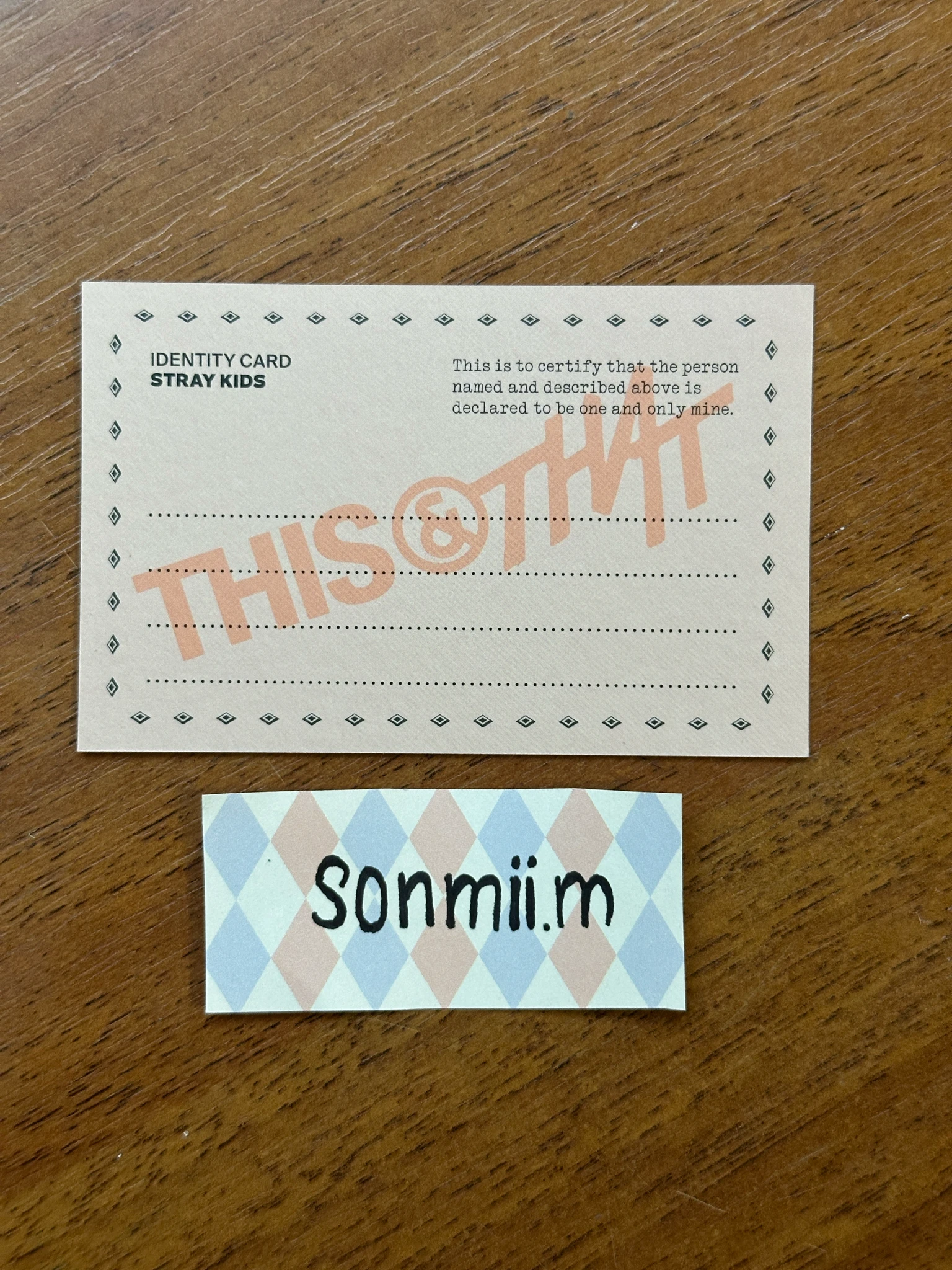 Stray Kids HAN Stray Kids - HAN - This & That Album album photocard id card that version listing photo 2