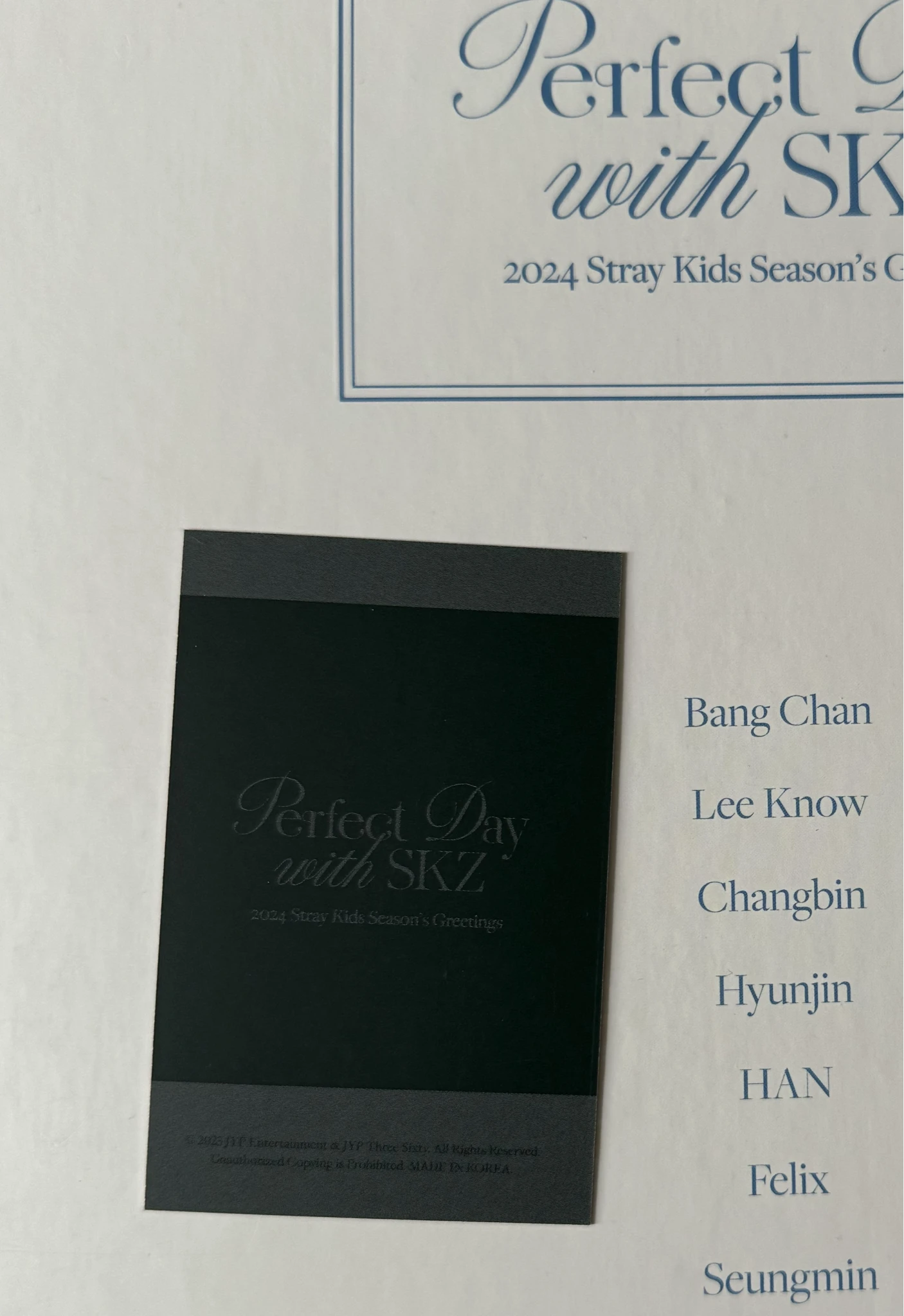 Stray Kids Bang Chan Stray Kids - Bang Chan - Season's Greetings 2024 -Perfect Day with SKZ Event season's greetings Bang Chan listing photo 2