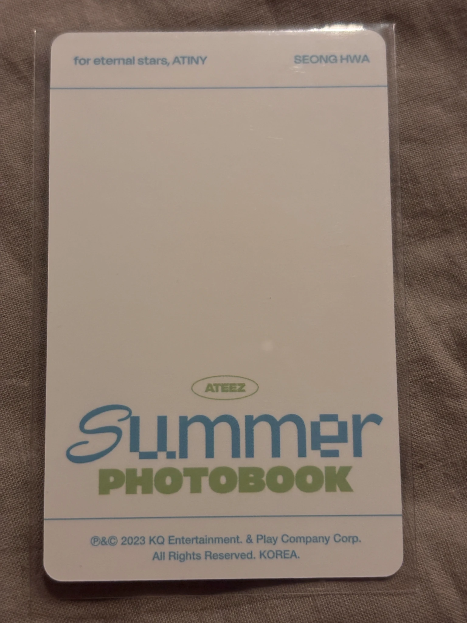ATEEZ Seonghwa ATEEZ - Seonghwa - 2023 SUMMER PHOTOBOOK Other photocard set listing photo 2