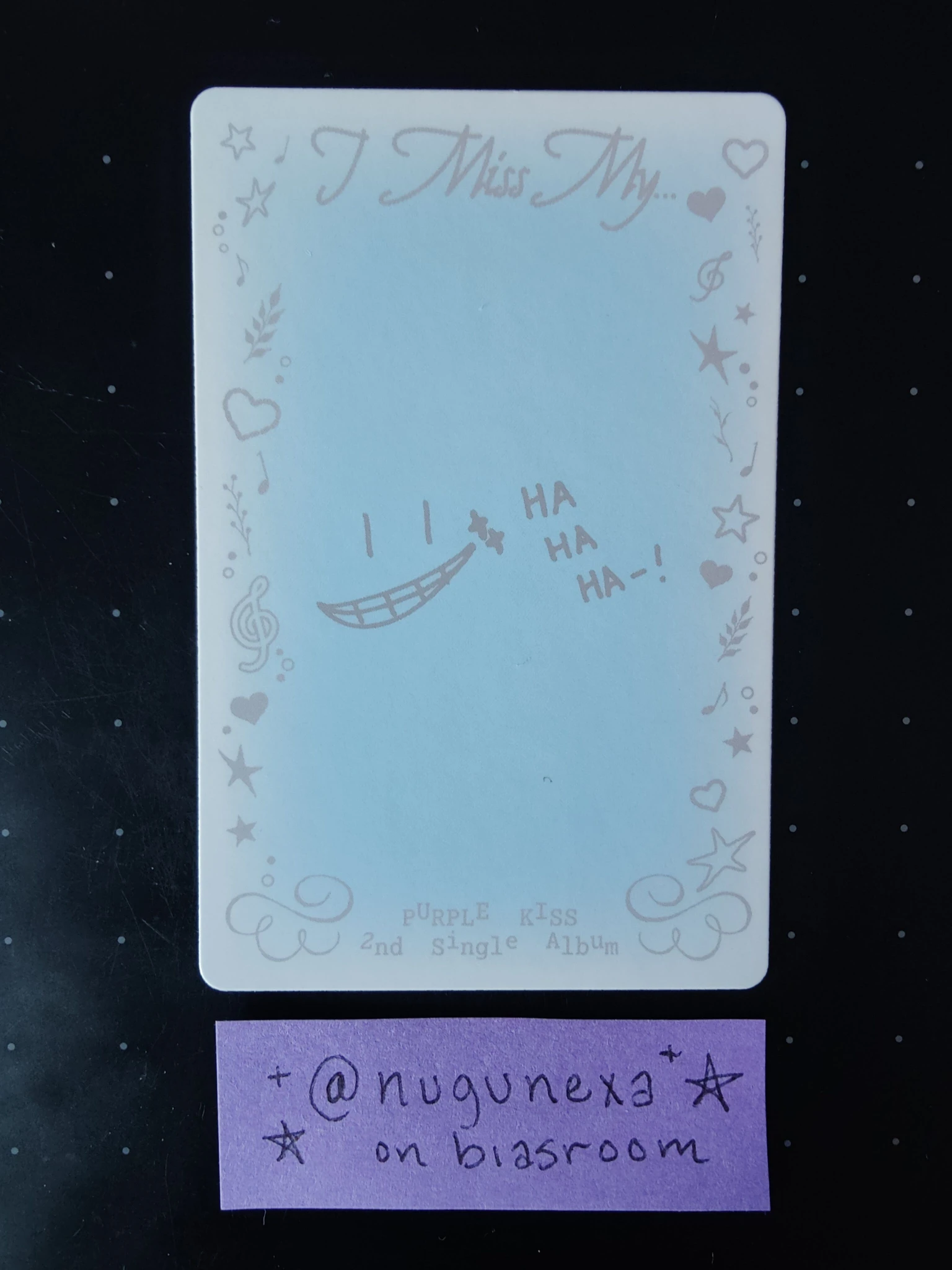 PURPLE KISS Na Goeun PURPLE KISS - Na Goeun - I Miss My... Album album photocard blue back listing photo 2