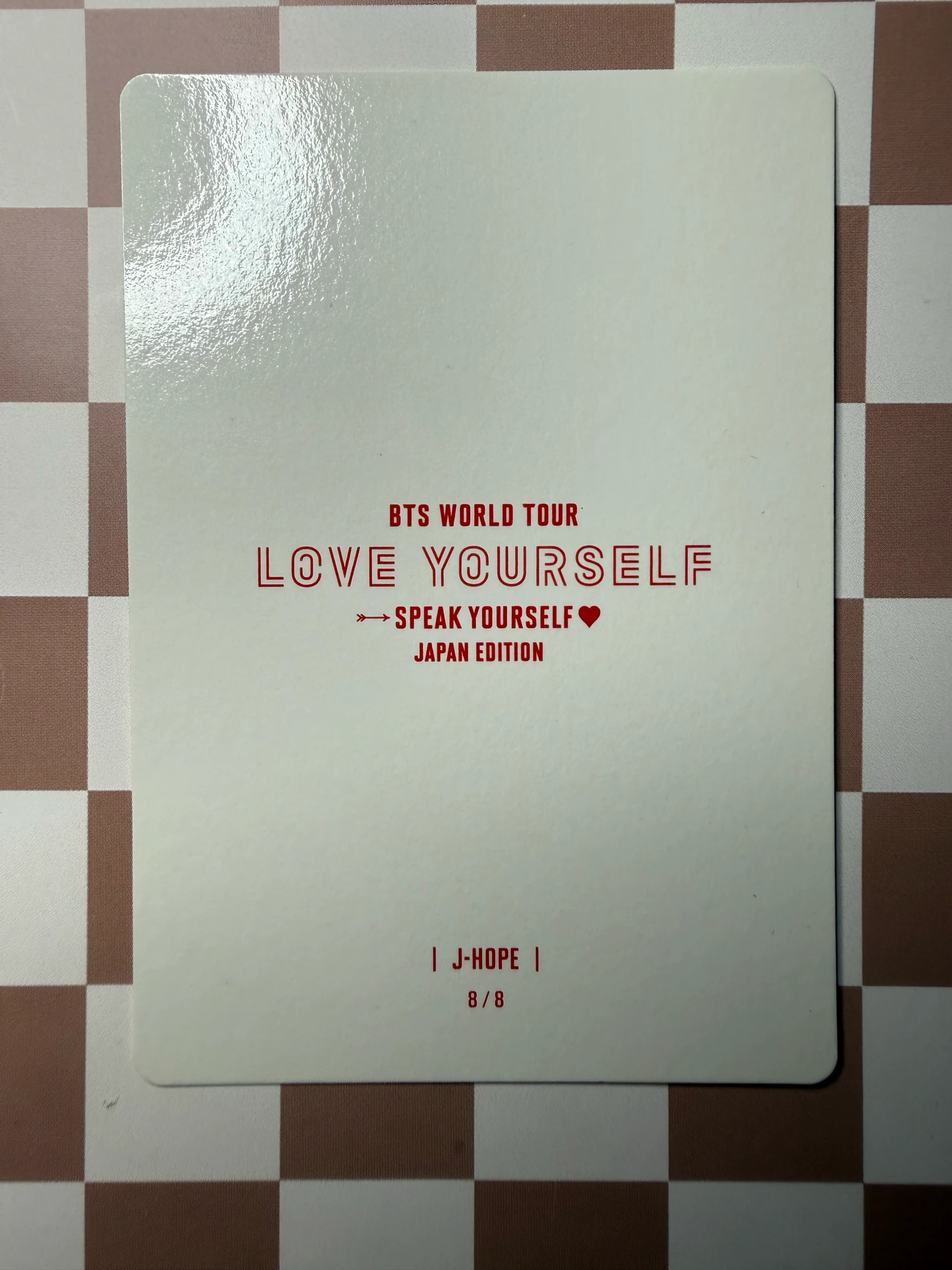 BTS j-hope BTS - j-hope - LY: Speak Yourself Tour Event mini photocard japan listing photo 2