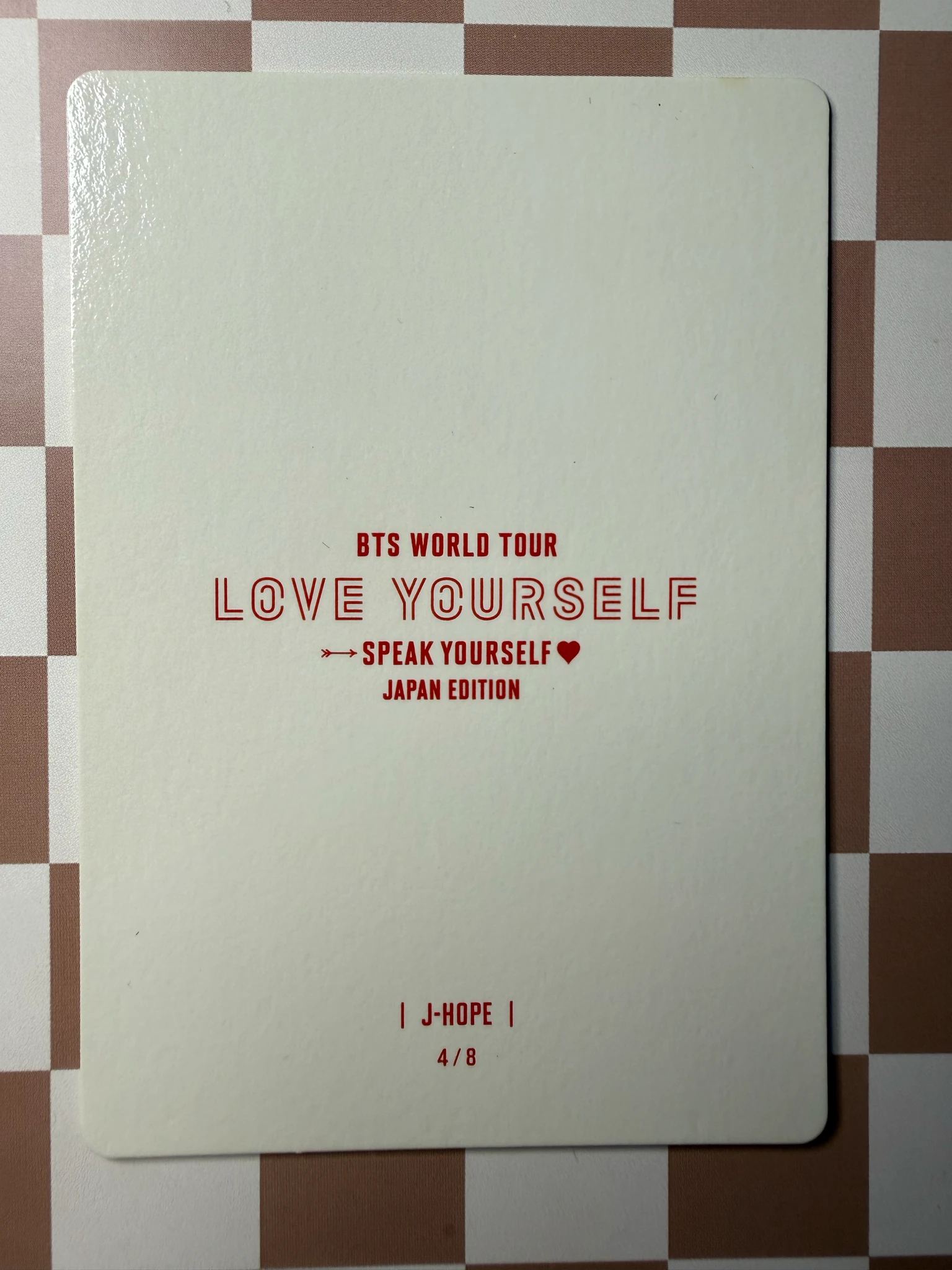 BTS j-hope BTS - j-hope - LY: Speak Yourself Tour Event mini photocard japan listing photo 2