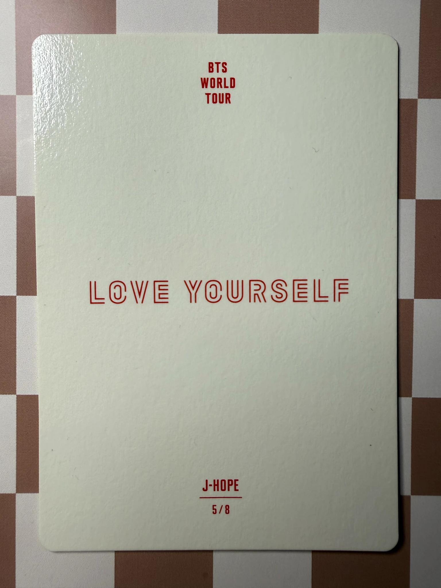 BTS j-hope BTS - j-hope - Love Yourself World Tour Event mini photocard korea listing photo 2