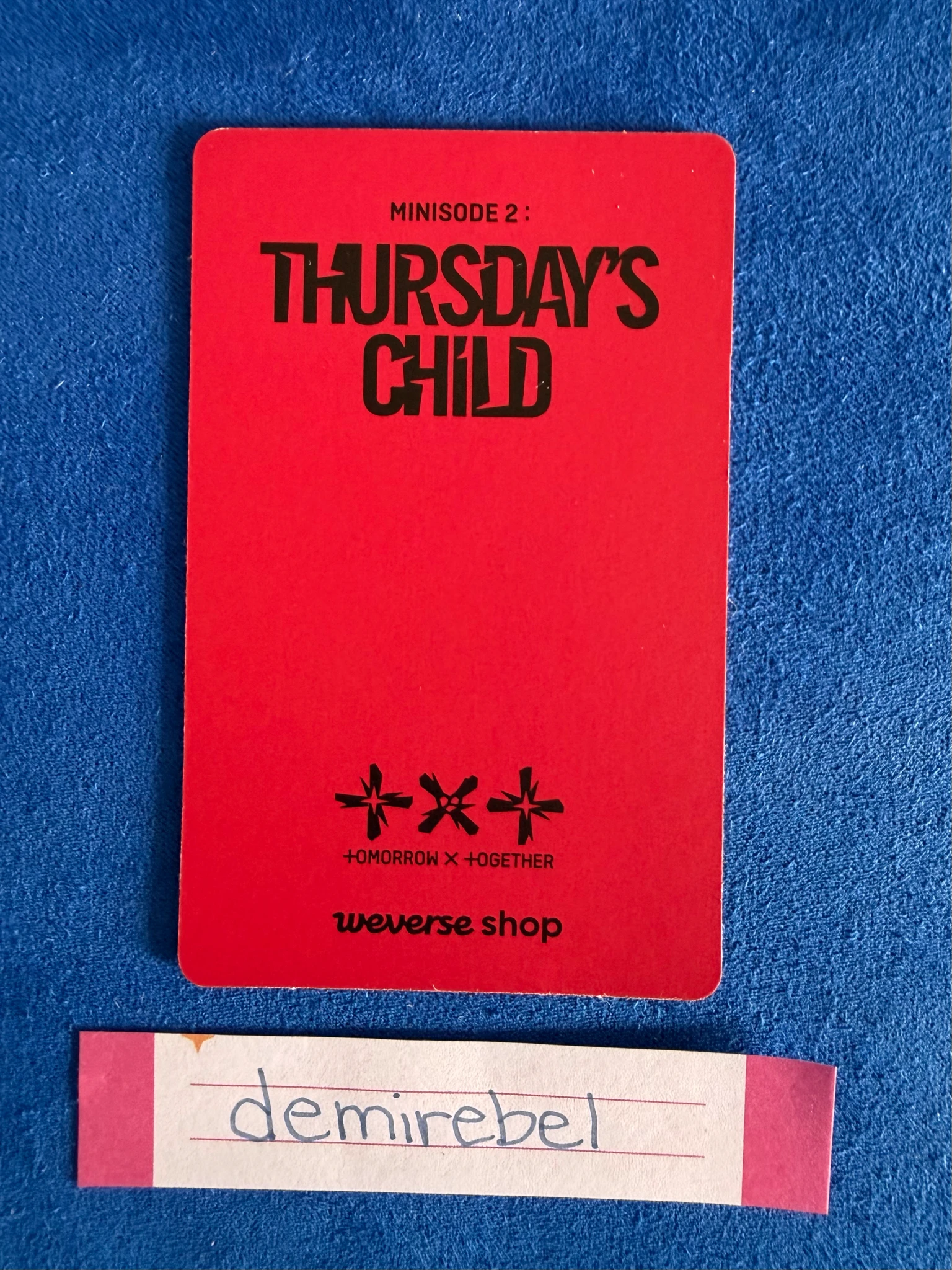 TOMORROW X TOGETHER Huening Kai TOMORROW X TOGETHER - Huening Kai - Minisode 2: Thursday's Child Album pre-order benefit weverse global korean album hologram listing photo 2