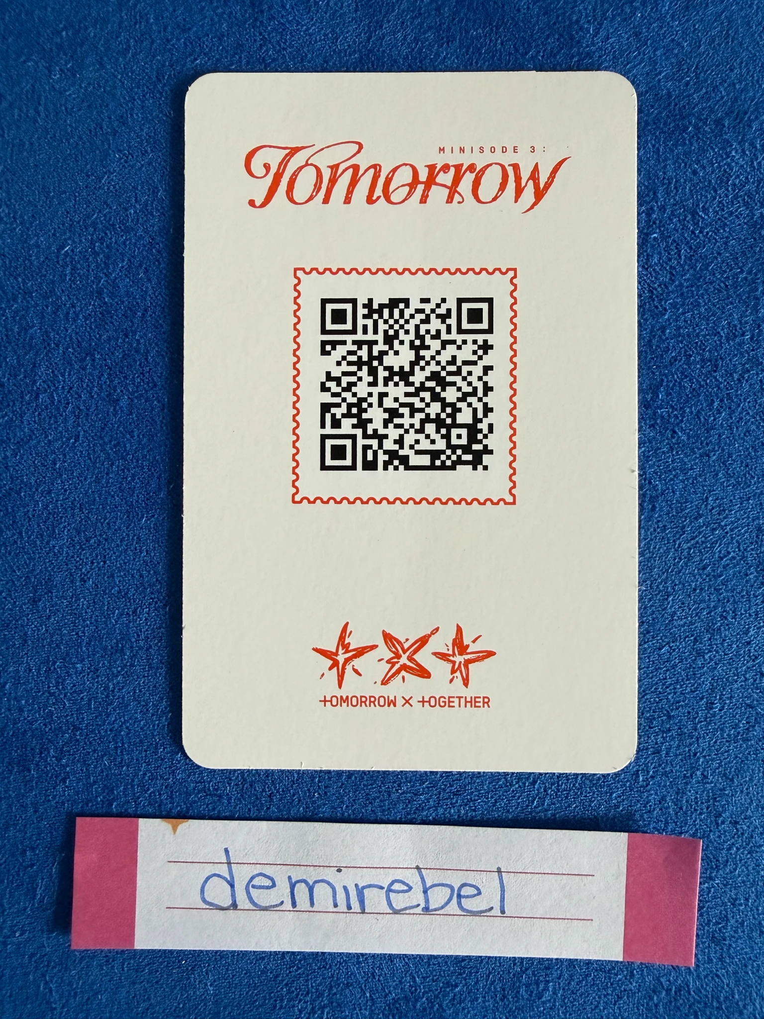 TOMORROW X TOGETHER TOMORROW X TOGETHER - Minisode 3: Tomorrow Album weverse album version qr card listing photo 2