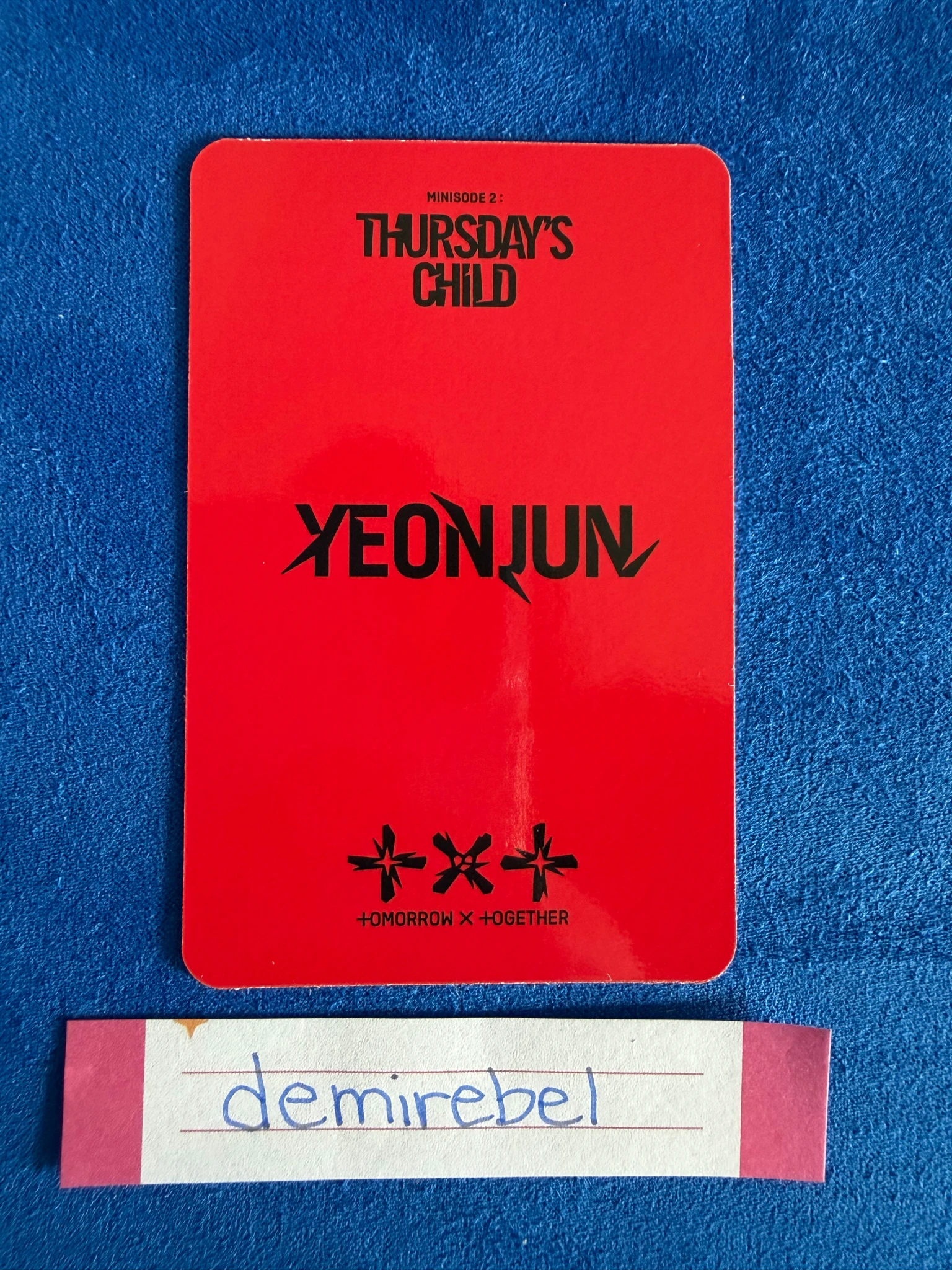 TOMORROW X TOGETHER Yeonjun TOMORROW X TOGETHER - Yeonjun - Minisode 2: Thursday's Child Album mess version album photocard listing photo 2