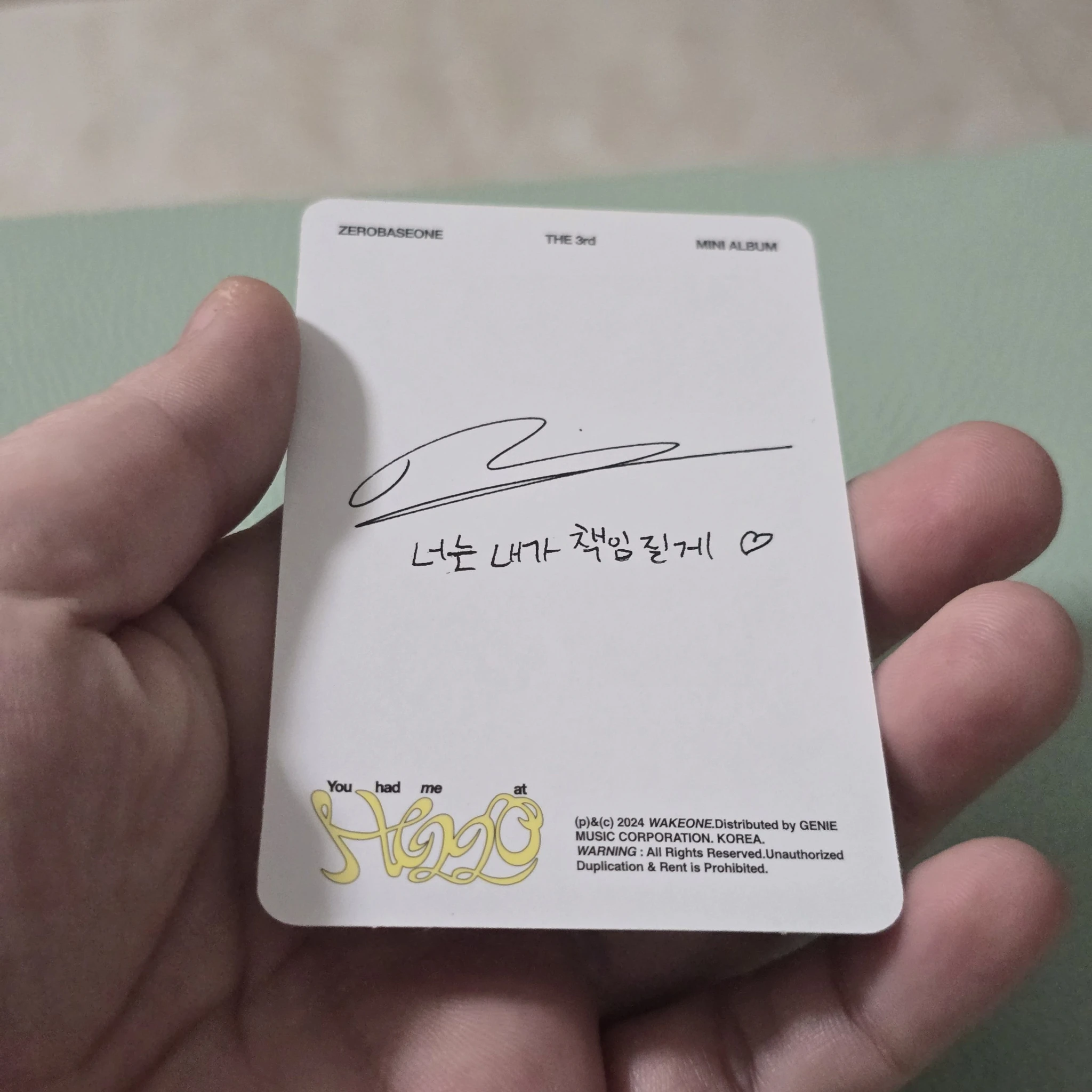 ZEROBASEONE Ricky ZEROBASEONE - Ricky - You had me at HELLO Album album photocard digipack version listing photo 2