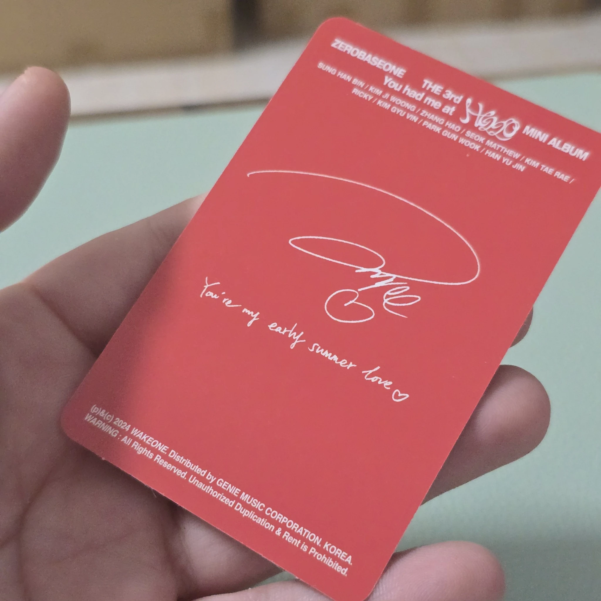 ZEROBASEONE Hao ZEROBASEONE - Hao - You had me at HELLO Album album photocard eclipse version listing photo 2