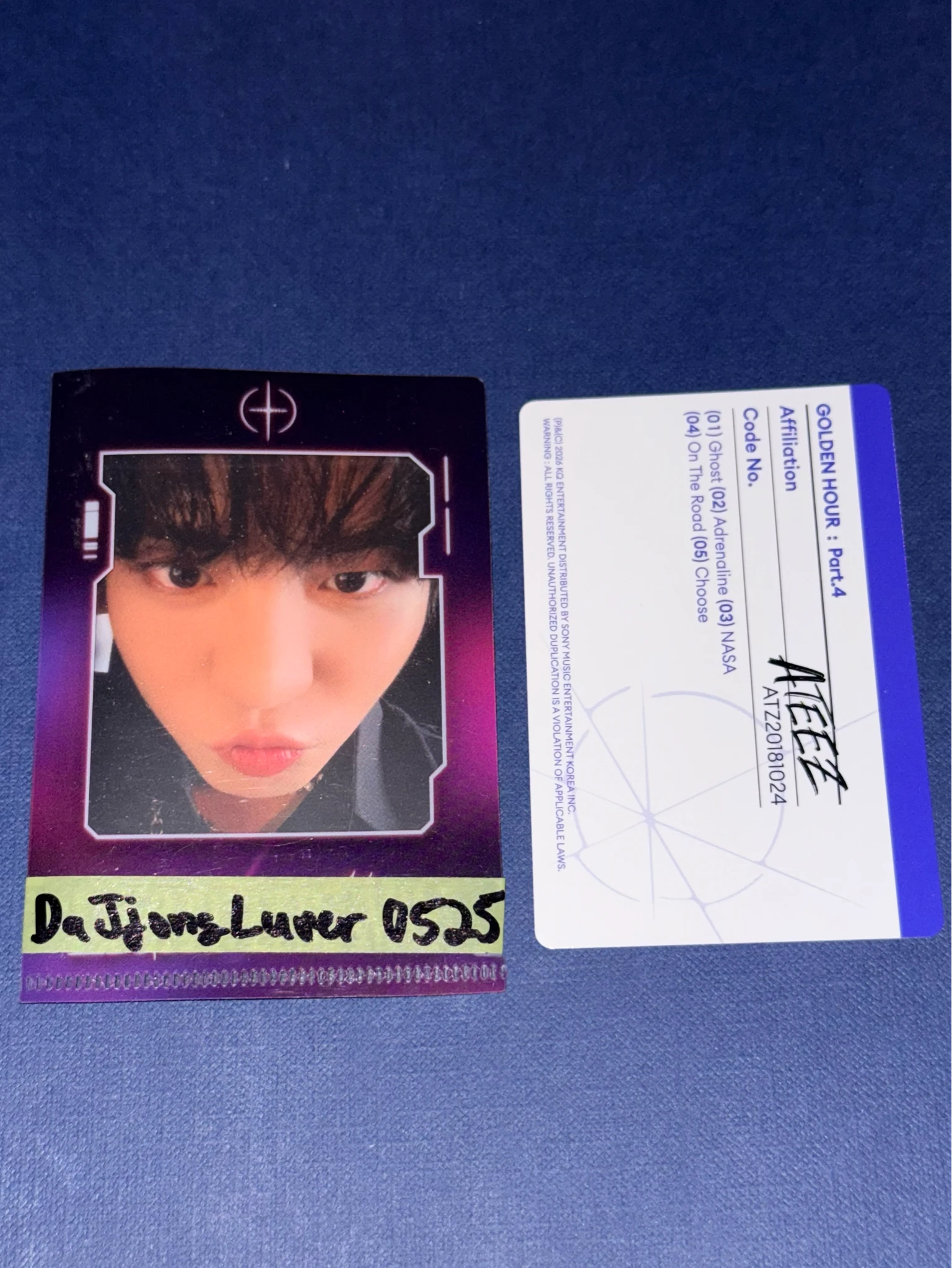 ATEEZ Wooyoung ATEEZ - Wooyoung - Golden Hour : Part.4 Album album photocard A version version 2 listing photo 2