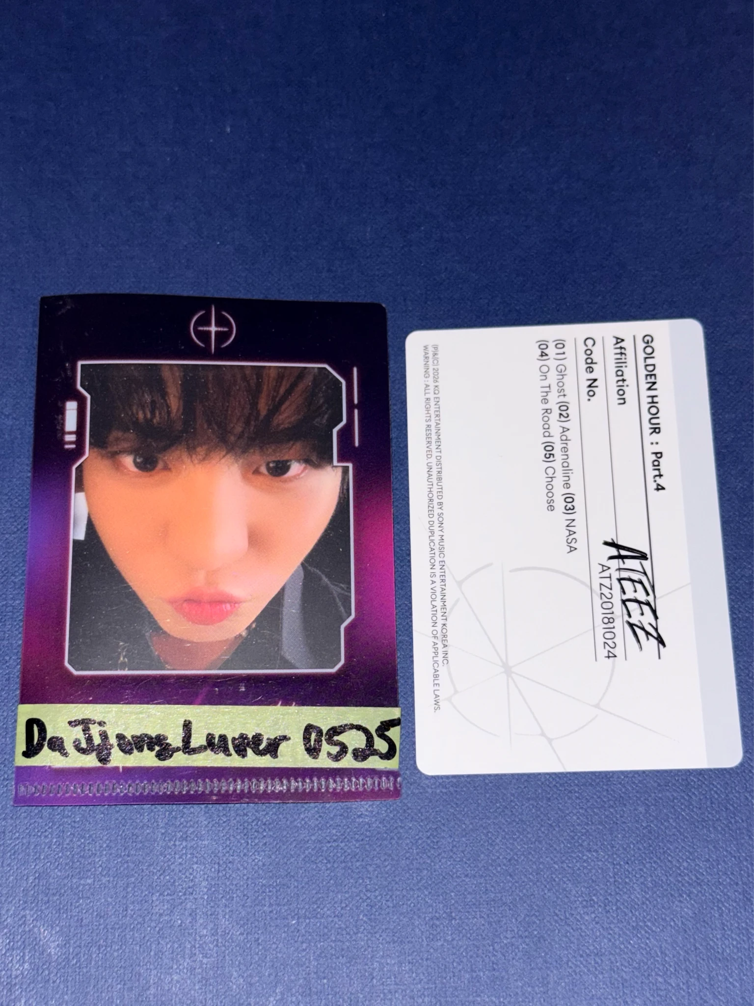 ATEEZ Wooyoung ATEEZ - Wooyoung - Golden Hour : Part.4 Album Z version album photocard listing photo 2