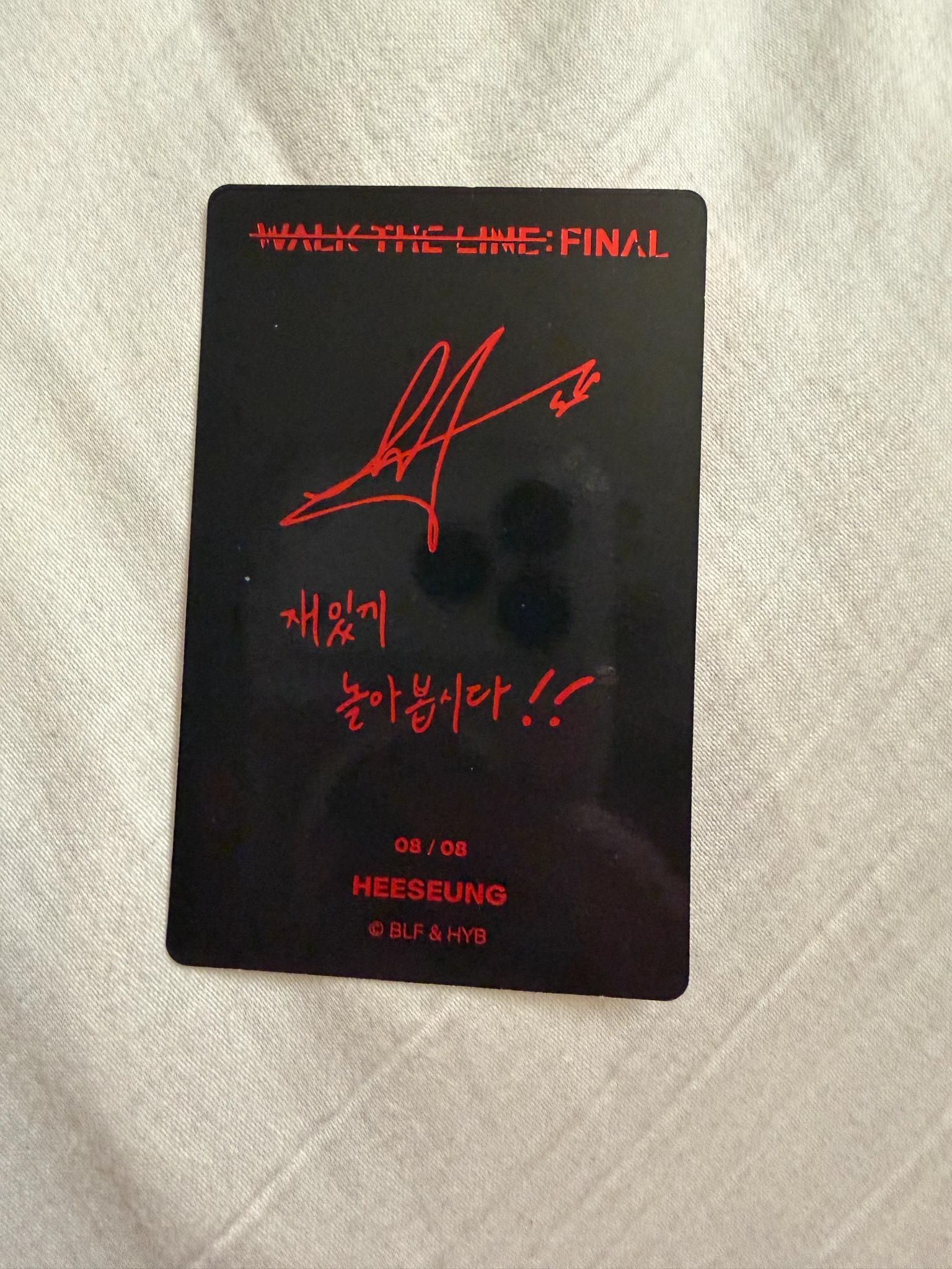 ENHYPEN Evan (Heeseung) ENHYPEN - Heeseung - 'WALK THE LINE' World Tour Event the final trading card merch photocard listing photo 2