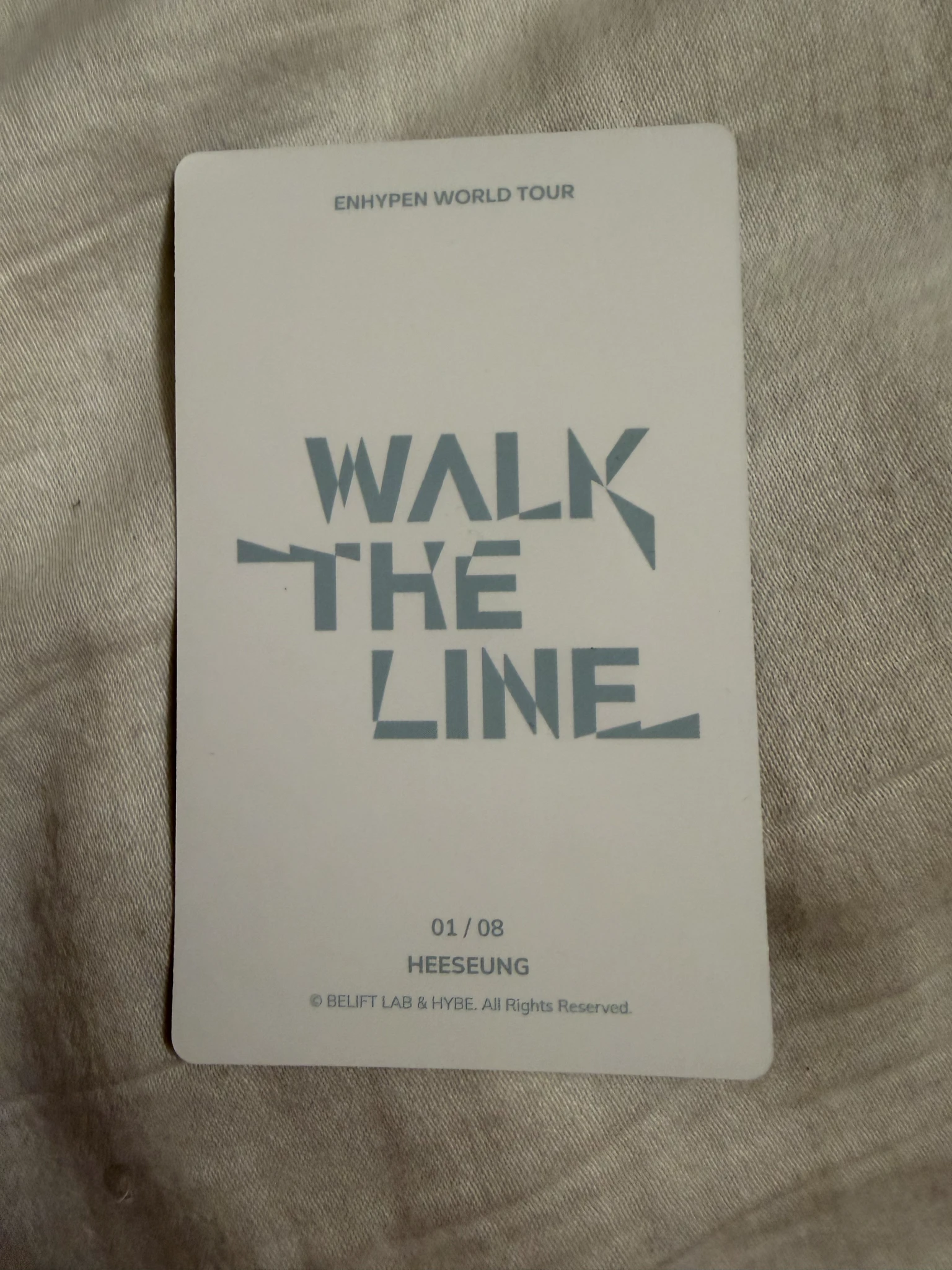 ENHYPEN Evan (Heeseung) ENHYPEN - Heeseung - 'WALK THE LINE' World Tour Event trading card merch photocard listing photo 2