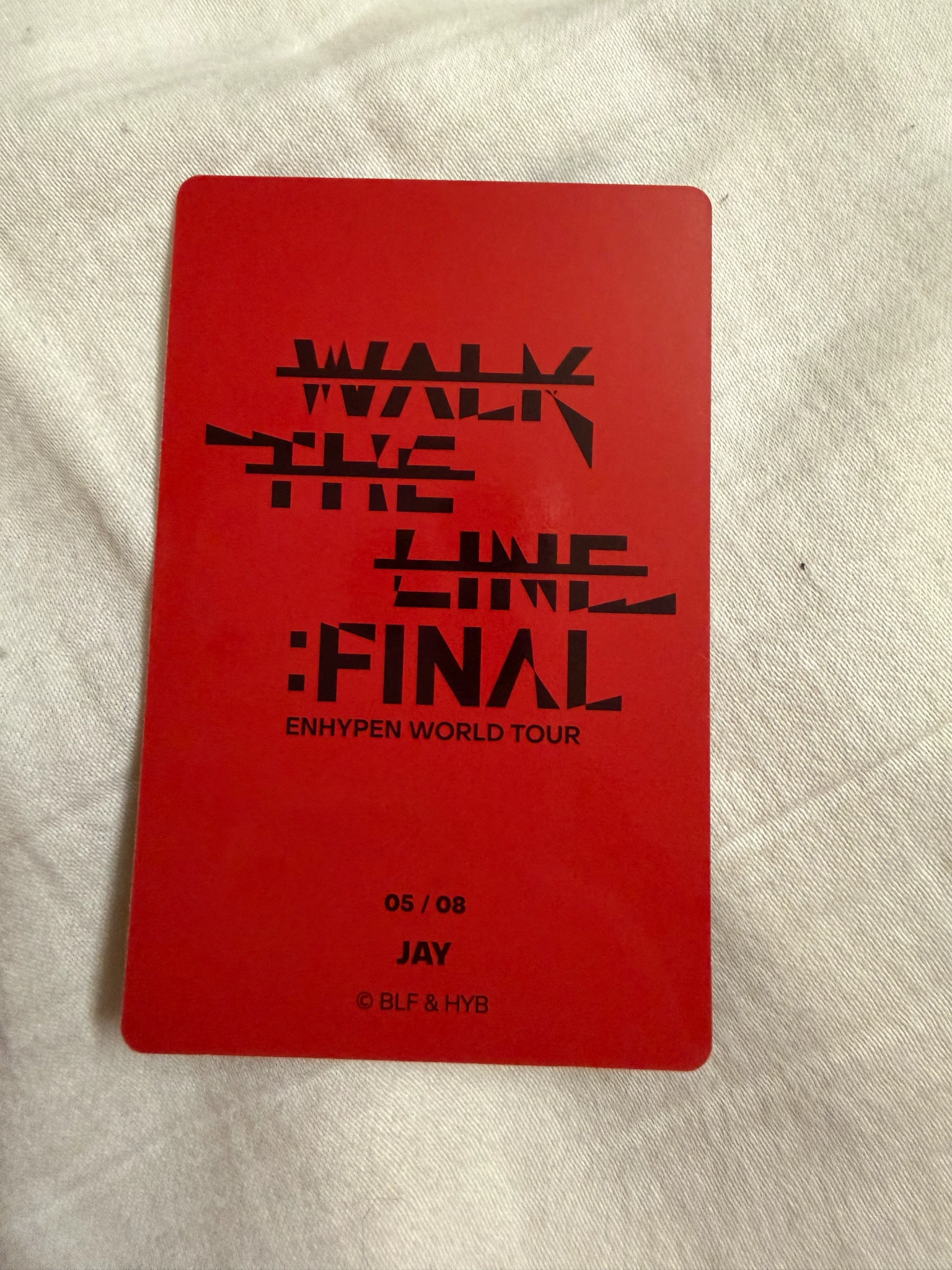 ENHYPEN Jay ENHYPEN - Jay - 'WALK THE LINE' World Tour Event merch photocard trading card the final listing photo 2
