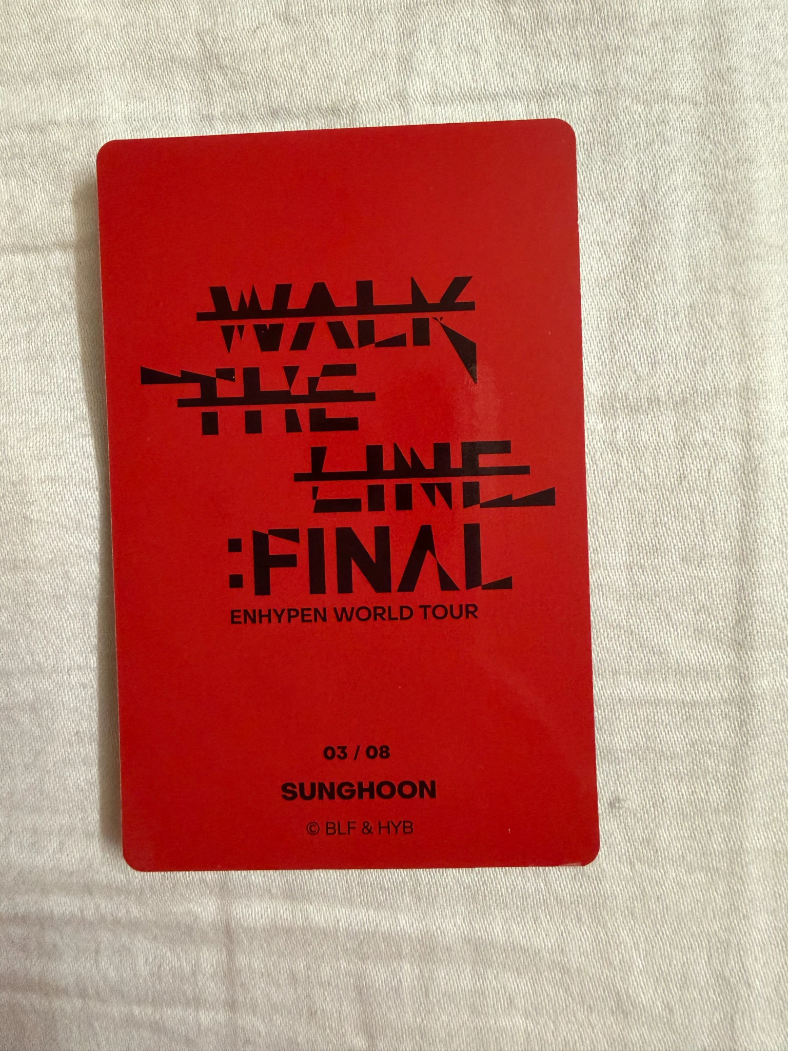 ENHYPEN Sunghoon ENHYPEN - Sunghoon - 'WALK THE LINE' World Tour Event merch photocard the final trading card listing photo 2