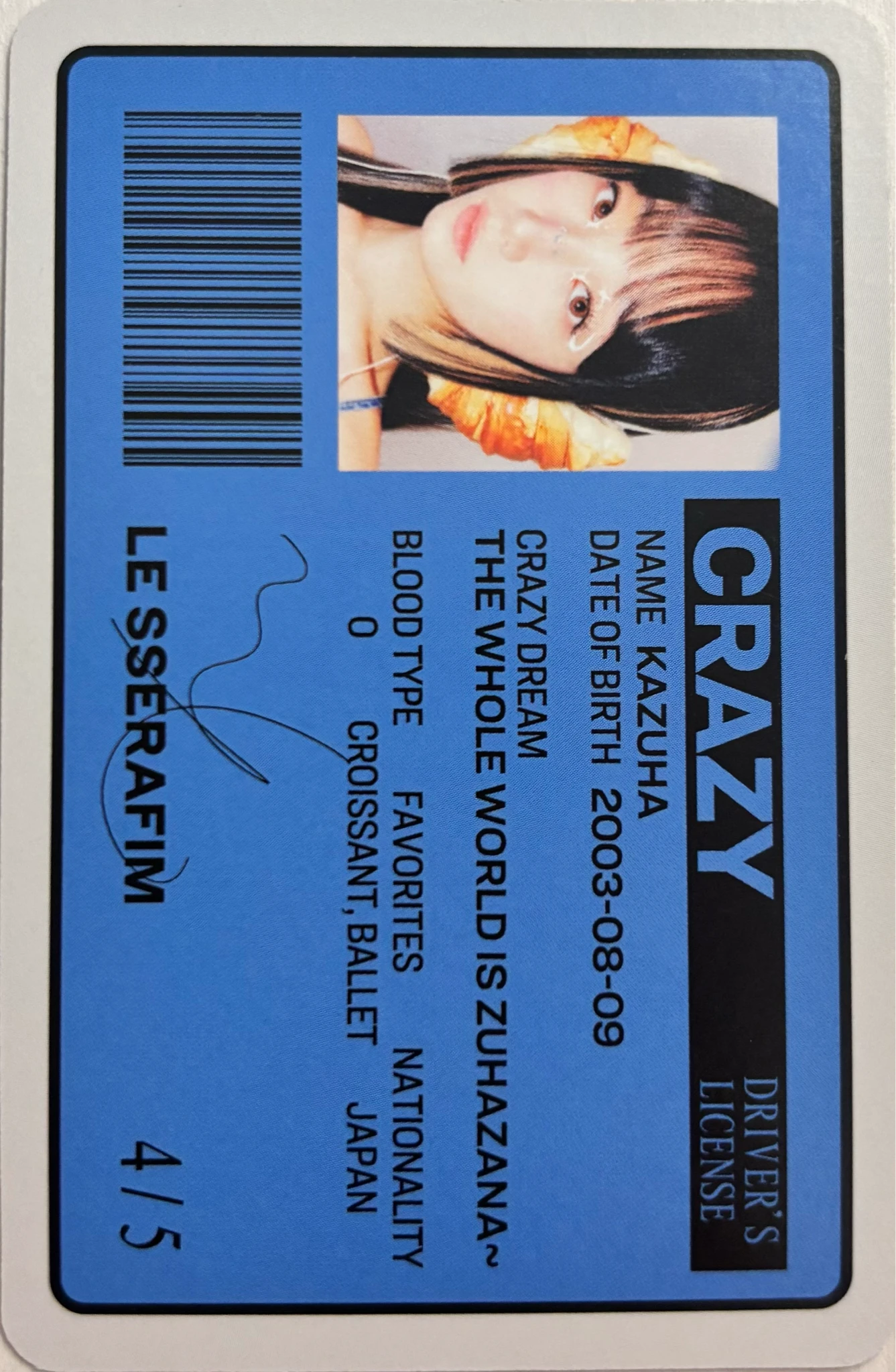 LE SSERAFIM Kazuha LE SSERAFIM - Kazuha - CRAZY Album odd fairy floss ver listing photo 2