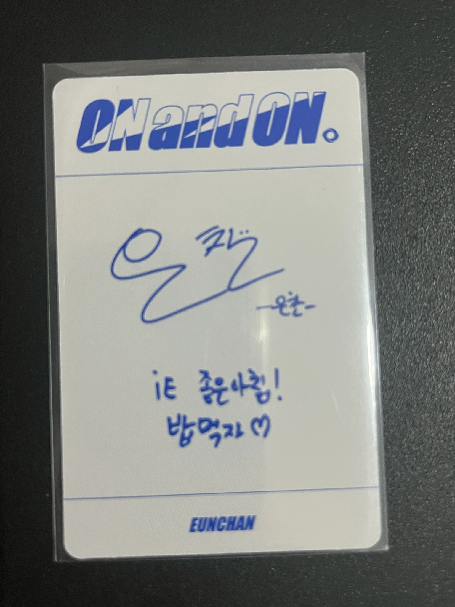Tempest Eunchan Tempest - Eunchan - ON and ON Album album photocard blue version listing photo 2