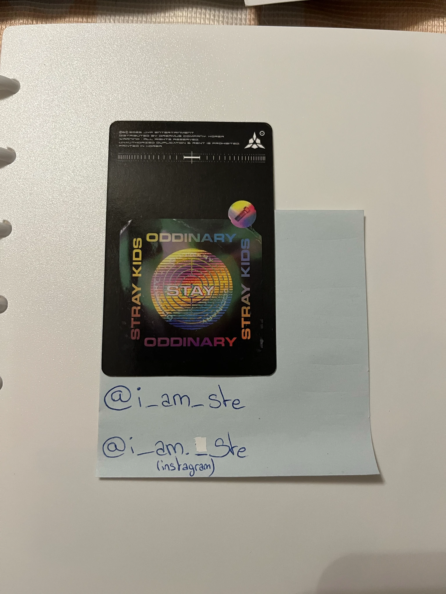 Stray Kids Stray Kids - Felix & I.N - Oddinary Album album photocard unit listing photo 2