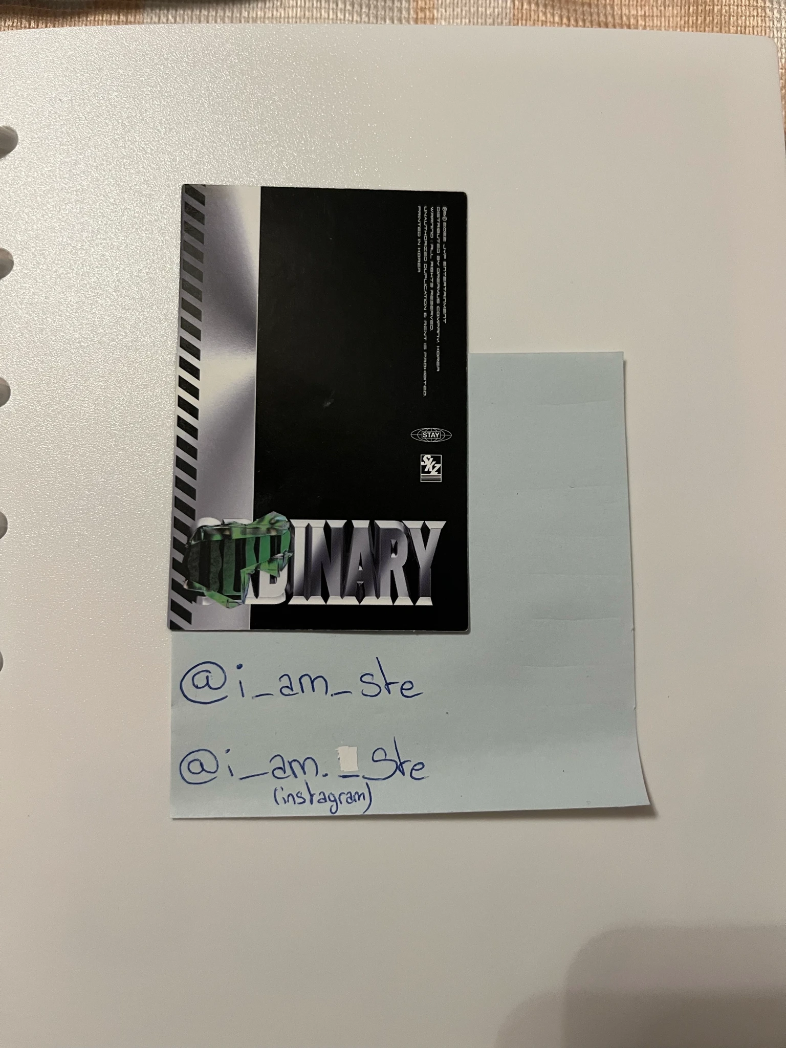 Stray Kids Felix Stray Kids - Felix - Oddinary Album album photocard id card listing photo 2
