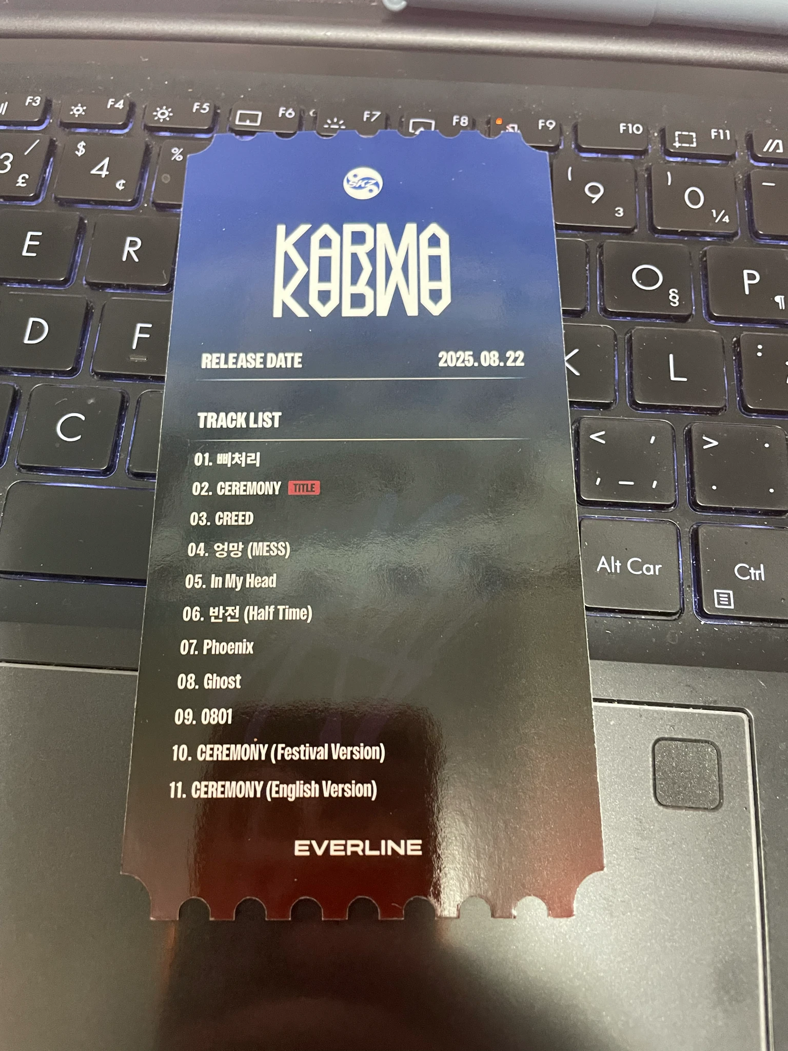 Stray Kids Stray Kids - KARMA Album pob (pre-order benefit) everline ticket listing photo 2