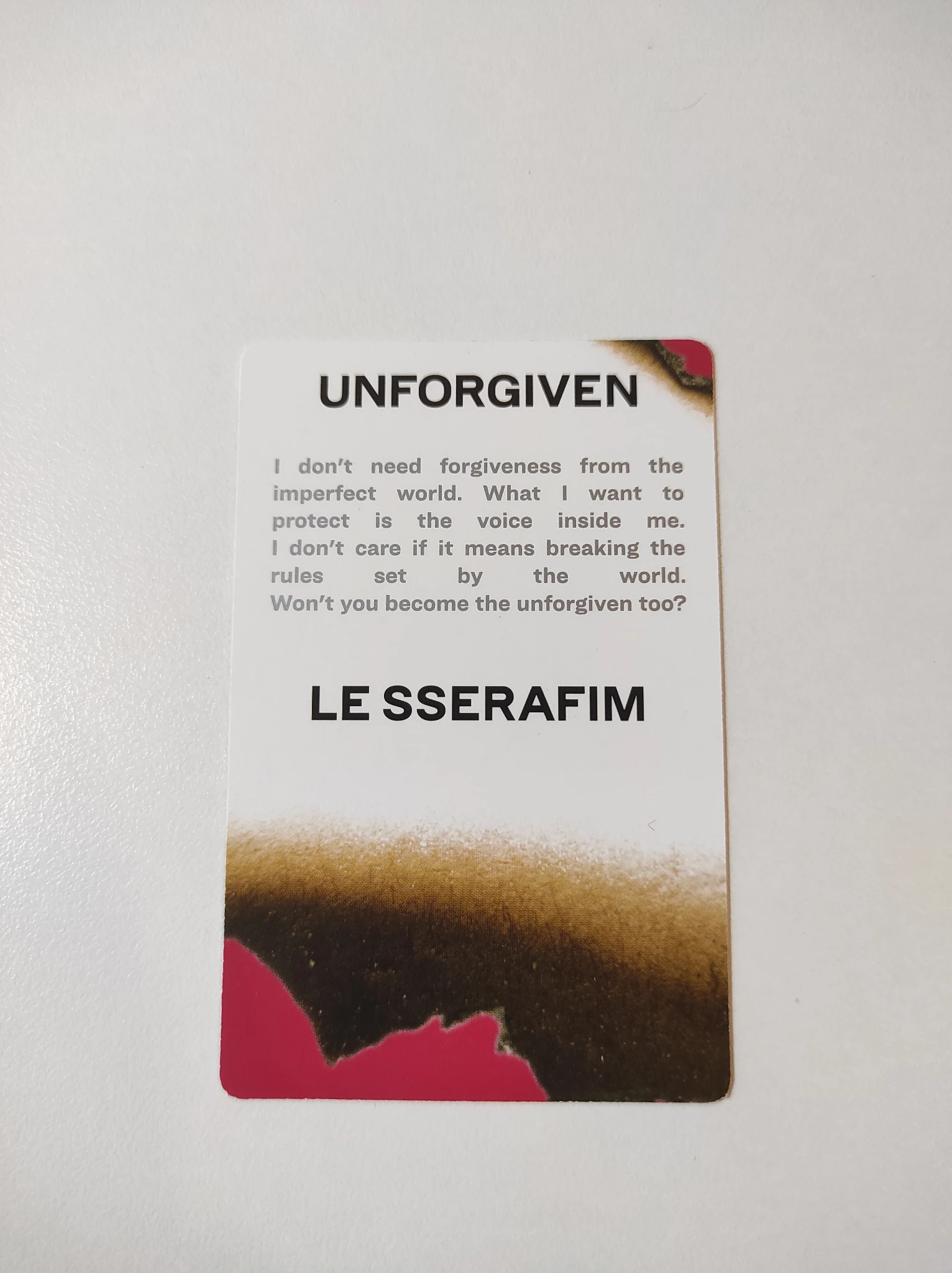 LE SSERAFIM Huh Yunjin LE SSERAFIM - Huh Yunjin - UNFORGIVEN Album album photocard dusty amber ver. listing photo 2