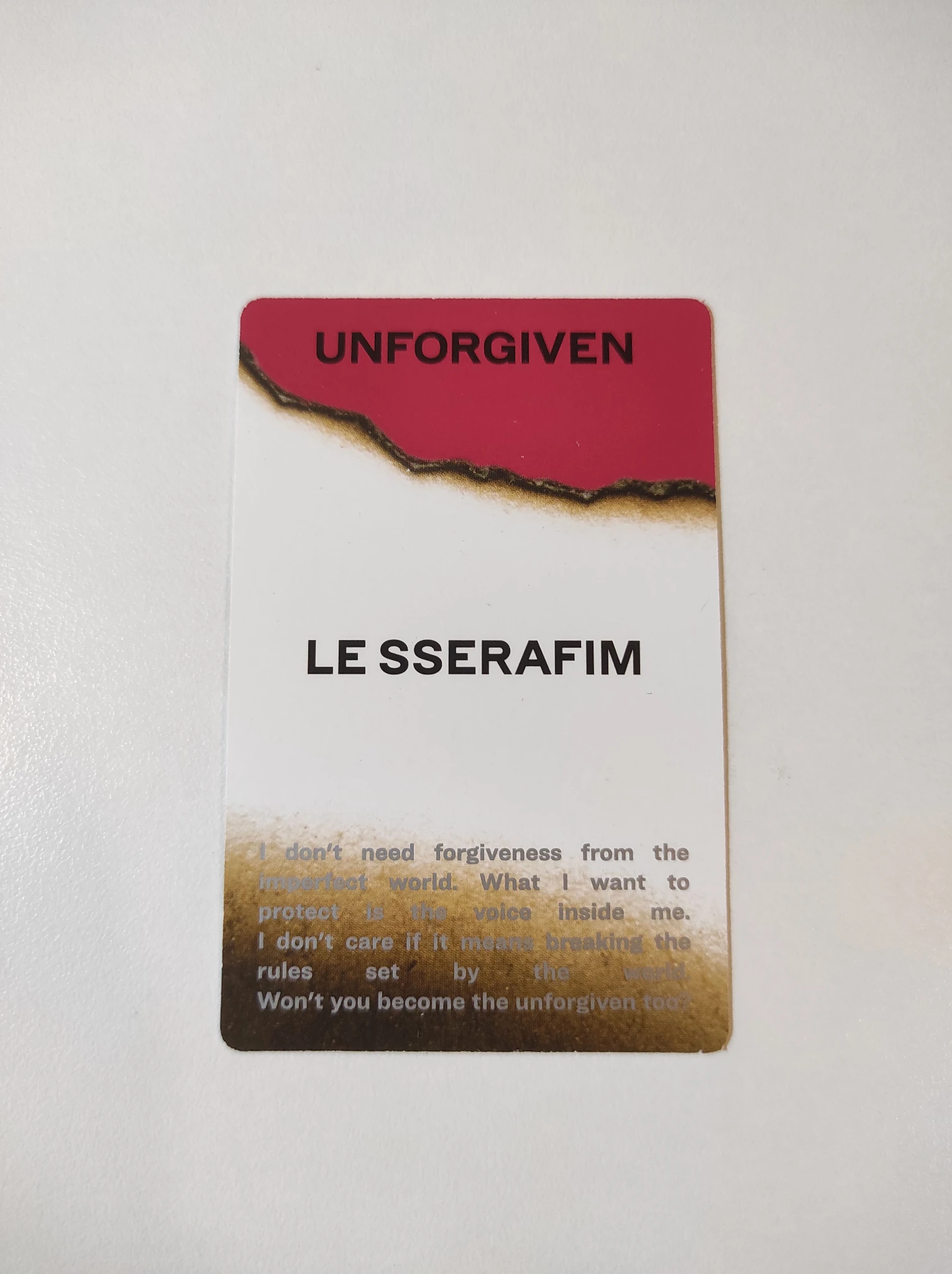 LE SSERAFIM Kazuha LE SSERAFIM - Kazuha - UNFORGIVEN Album album photocard dusty amber version listing photo 2