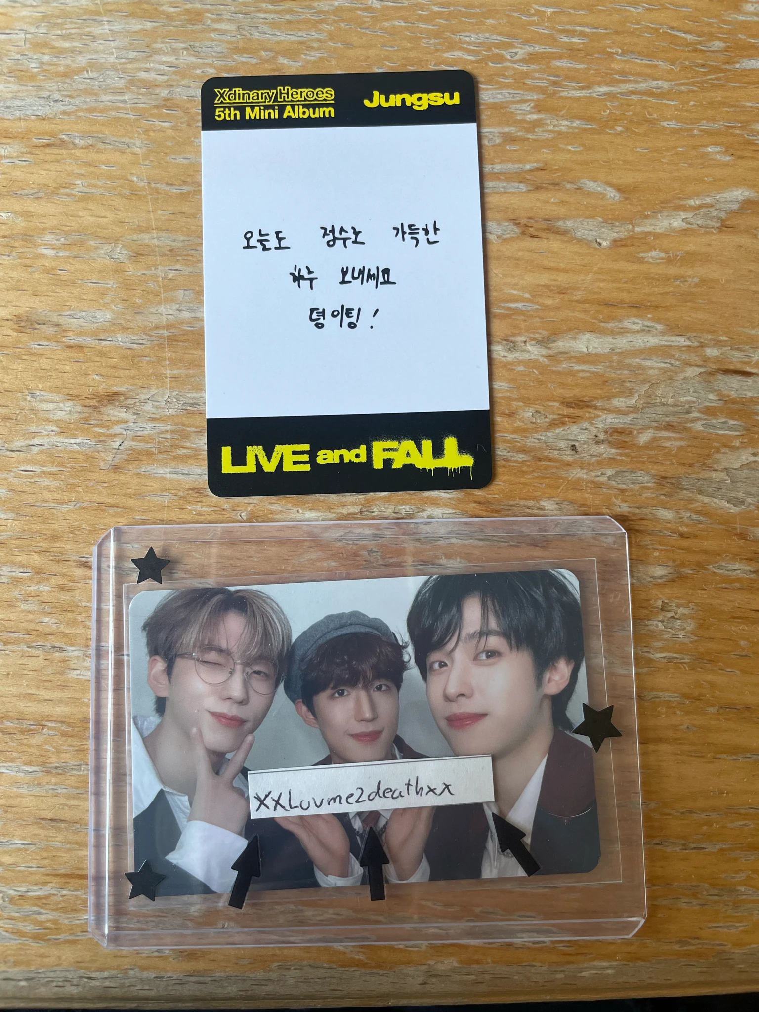 Xdinary Heroes Jungsu Xdinary Heroes - Jungsu - Live and Fall Album album photocard listing photo 2