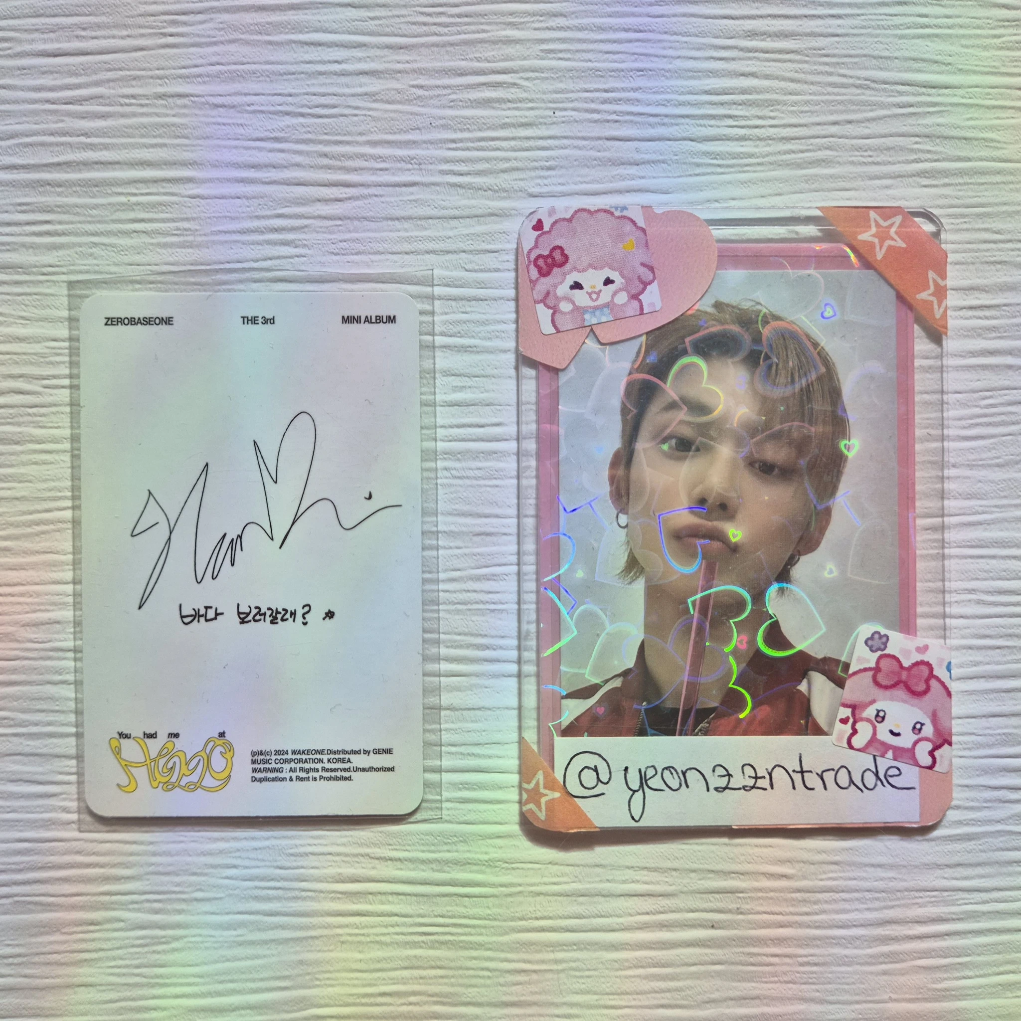 ZEROBASEONE Hanbin ZEROBASEONE - Hanbin - You had me at HELLO Album album photocard digipack version listing photo 2