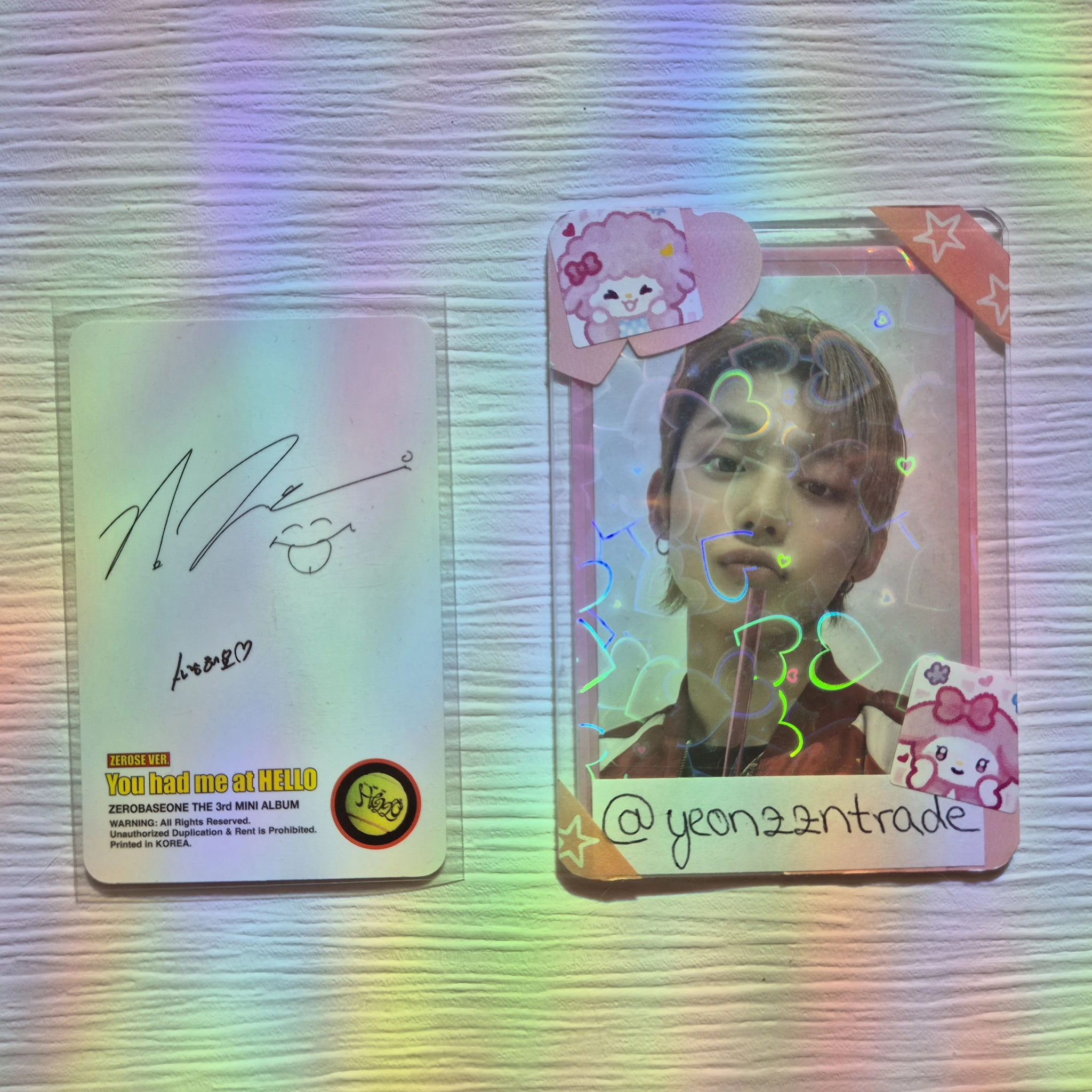 ZEROBASEONE Jiwoong ZEROBASEONE - Jiwoong - You had me at HELLO Album album photocard poca album A version zerose version listing photo 2