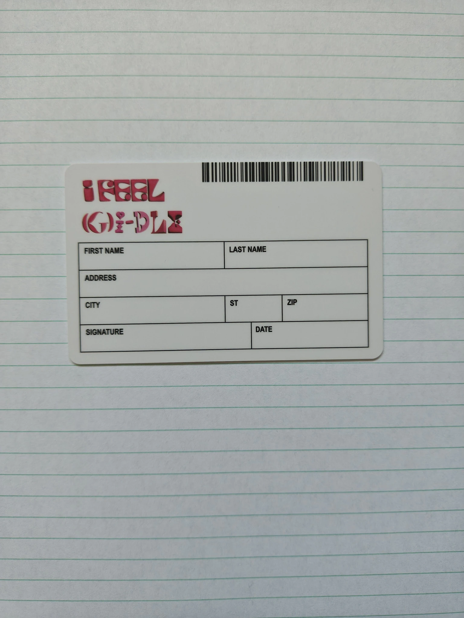i-dle Yuqi (G)I-DLE - Miyeon - I Feel Album queen version standard version album photocard id card horizontal pre-order benefit (pob) listing photo 2