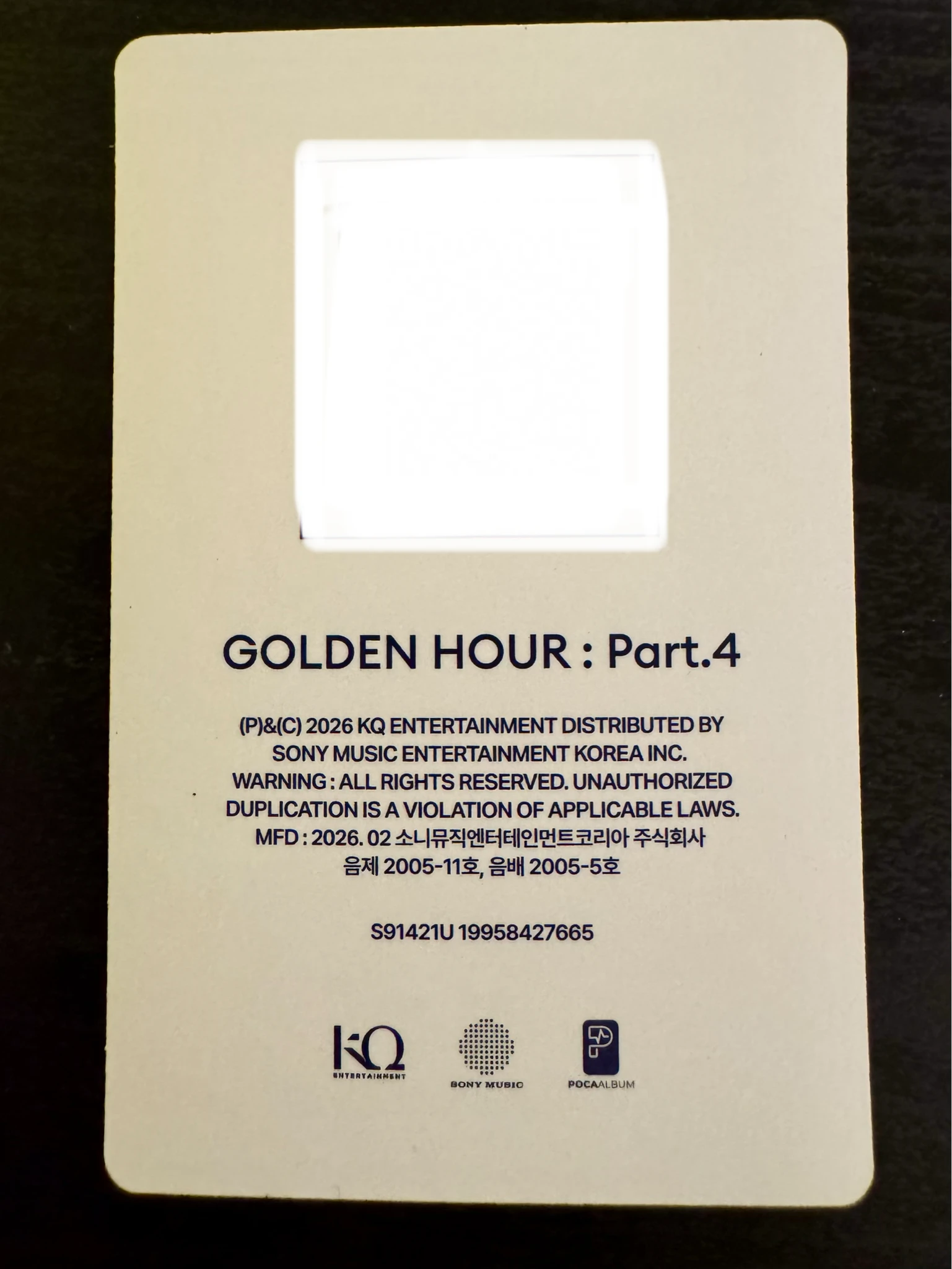 ATEEZ Jongho ATEEZ - Jongho - Golden Hour : Part.4 Album qr card album photocard poca album diary version listing photo 2