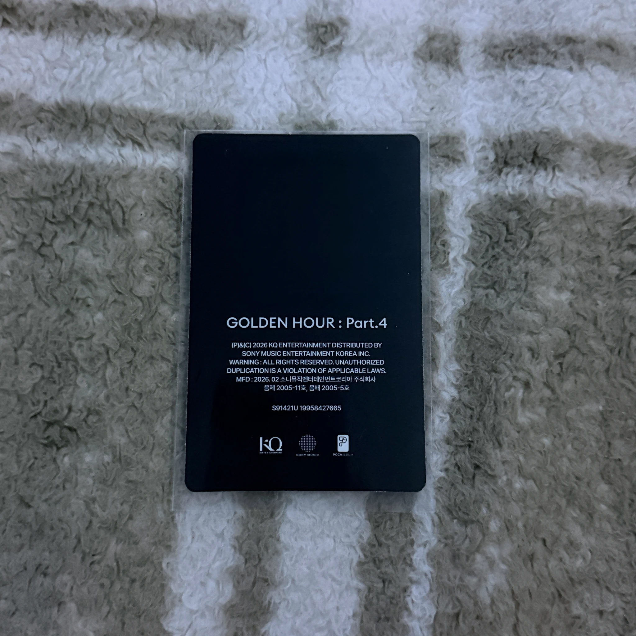 ATEEZ Hongjoong ATEEZ - Hongjoong - Golden Hour : Part.4 Album Z version qr card poca album album photocard listing photo 2