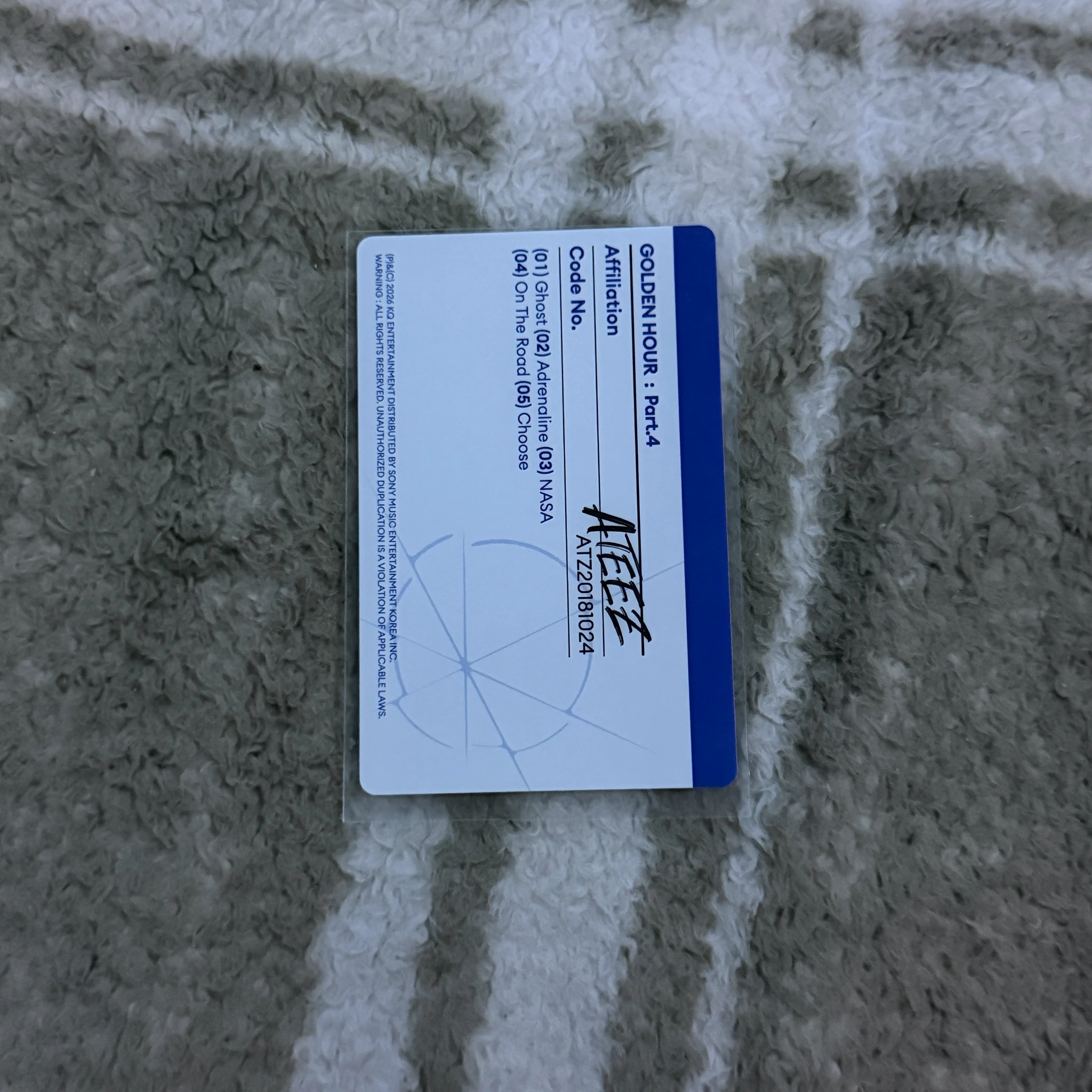 ATEEZ Mingi ATEEZ - Mingi - Golden Hour : Part.4 Album album photocard A version version 2 listing photo 2