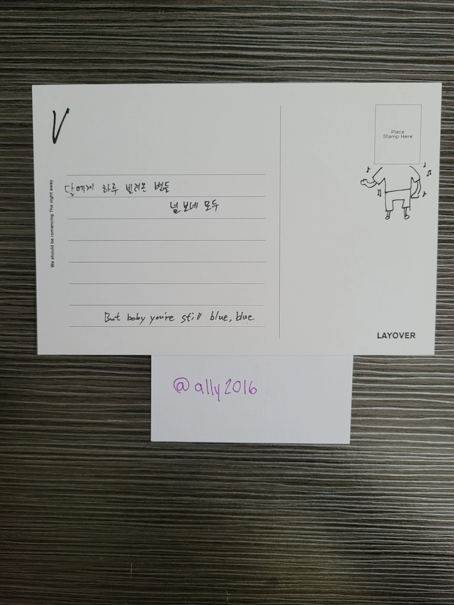 BTS V BTS - V - Layover Album album inclusion ver. 3 postcard listing photo 2